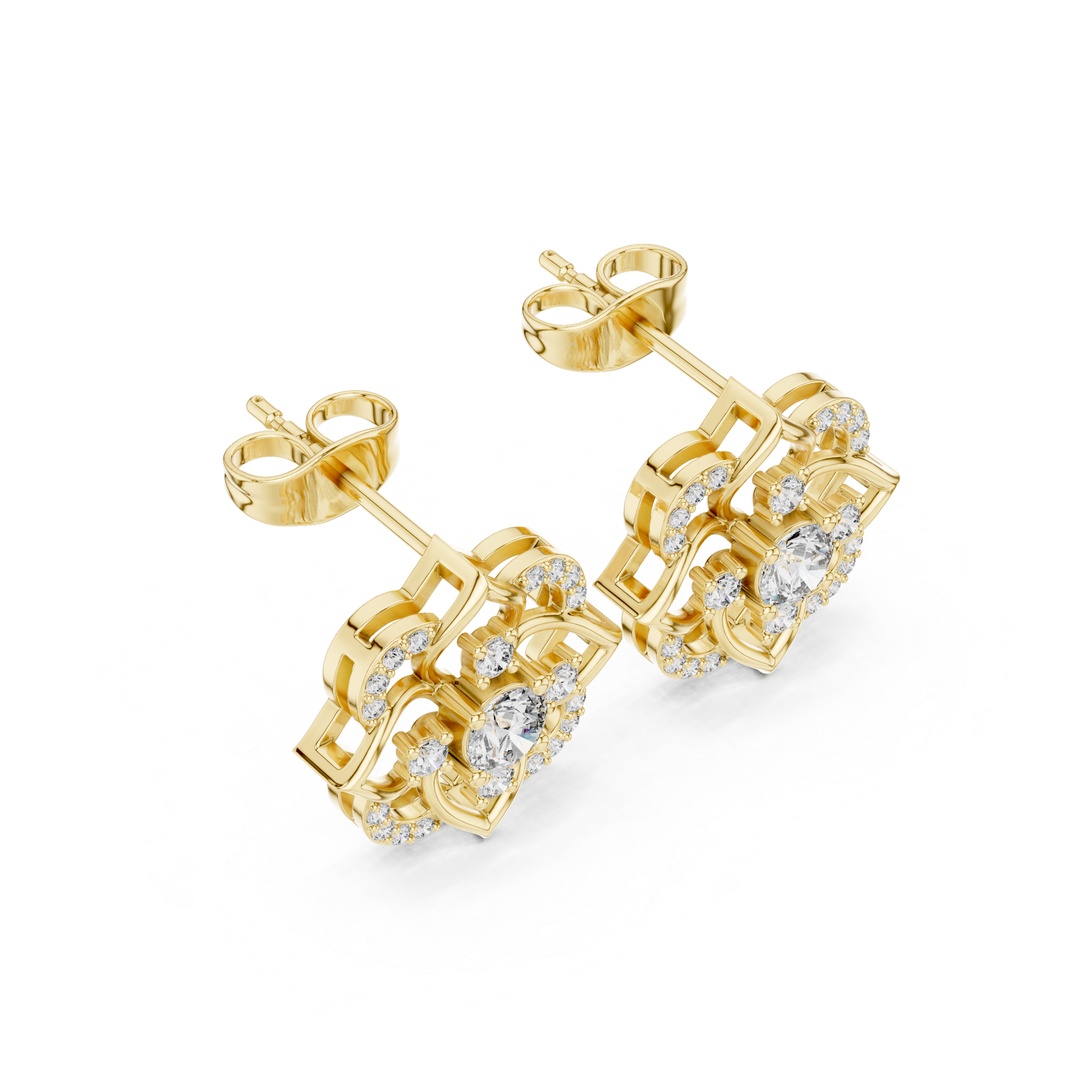 Royal Floral Diamond Earrings