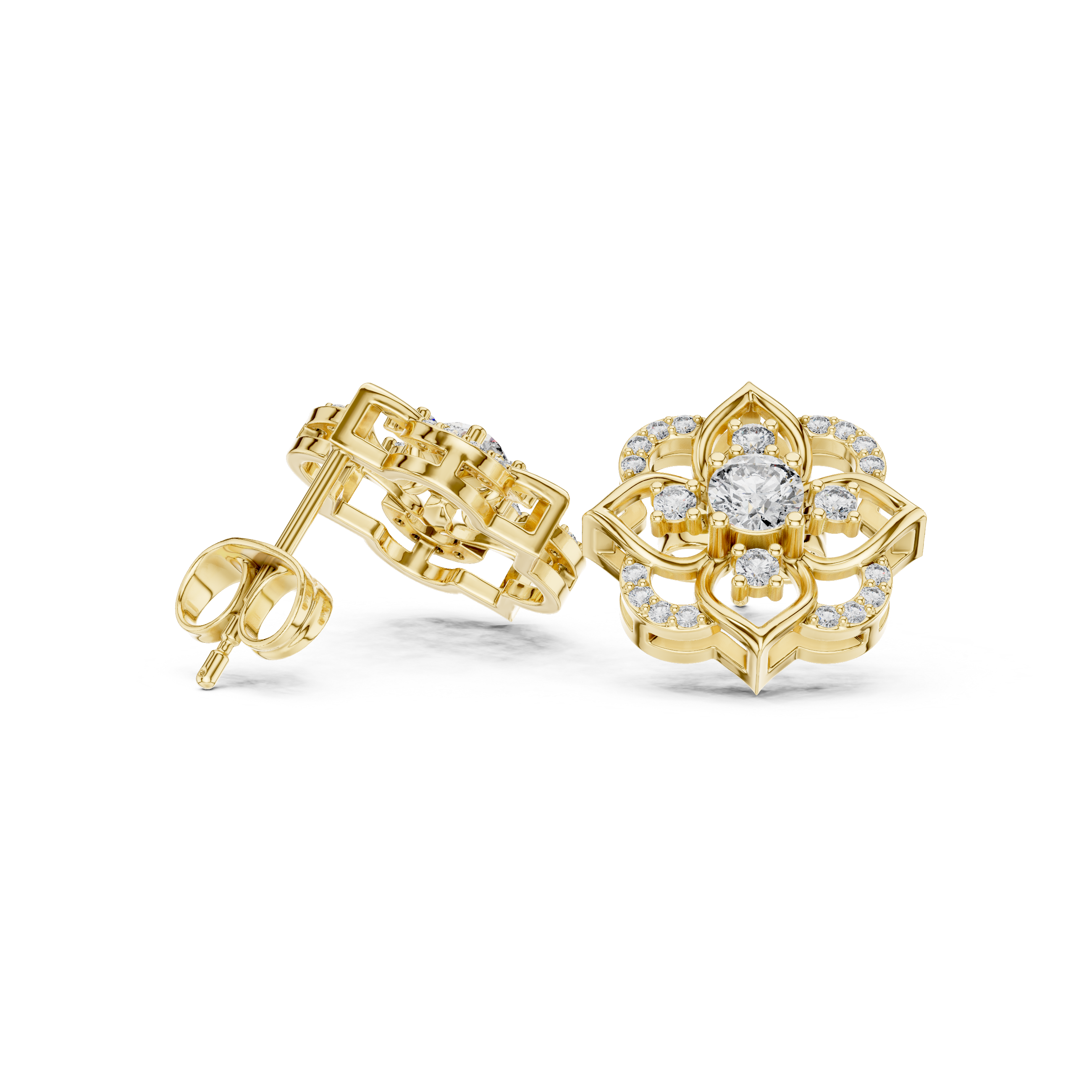 Royal Floral Diamond Earrings