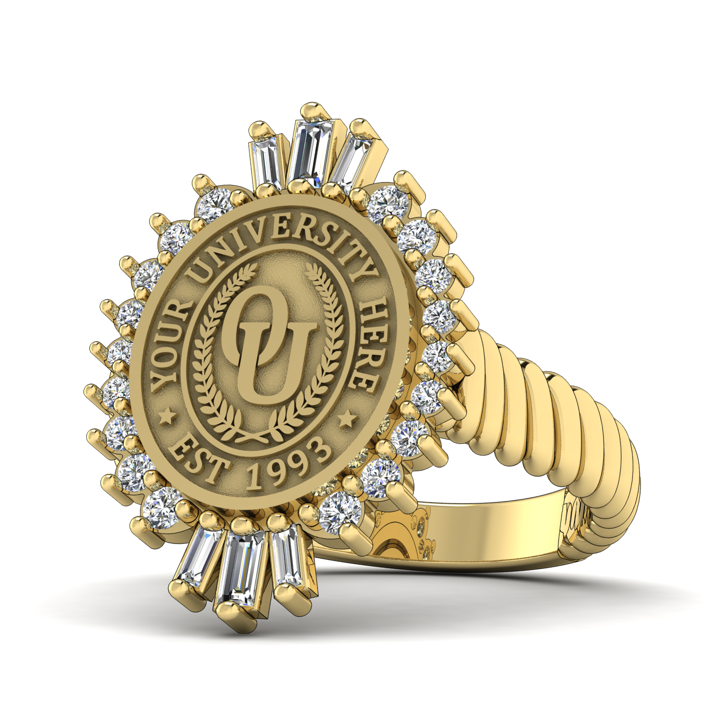 Seren Oval | Rope Core Band Custom College Ring