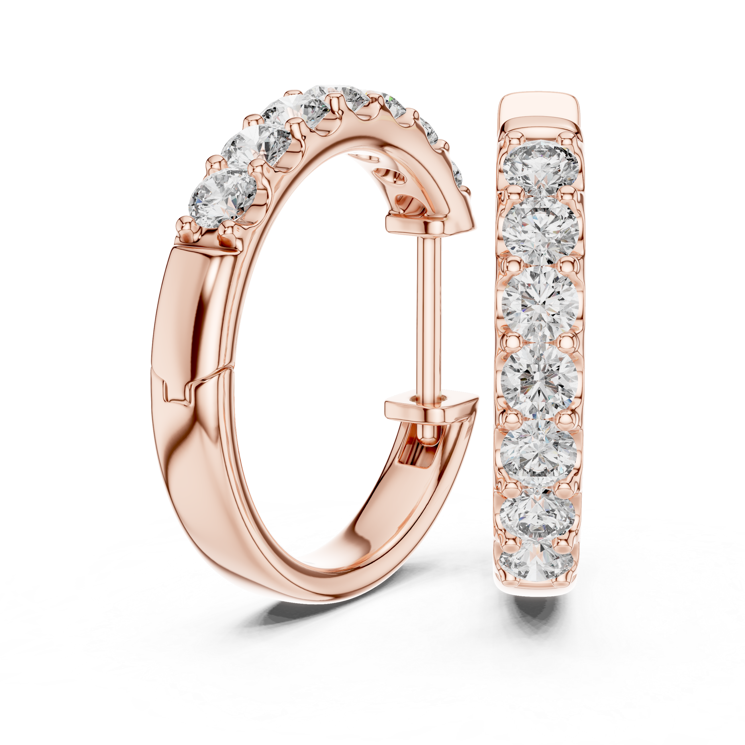 Classic Diamond Huggie Hoop Earrings