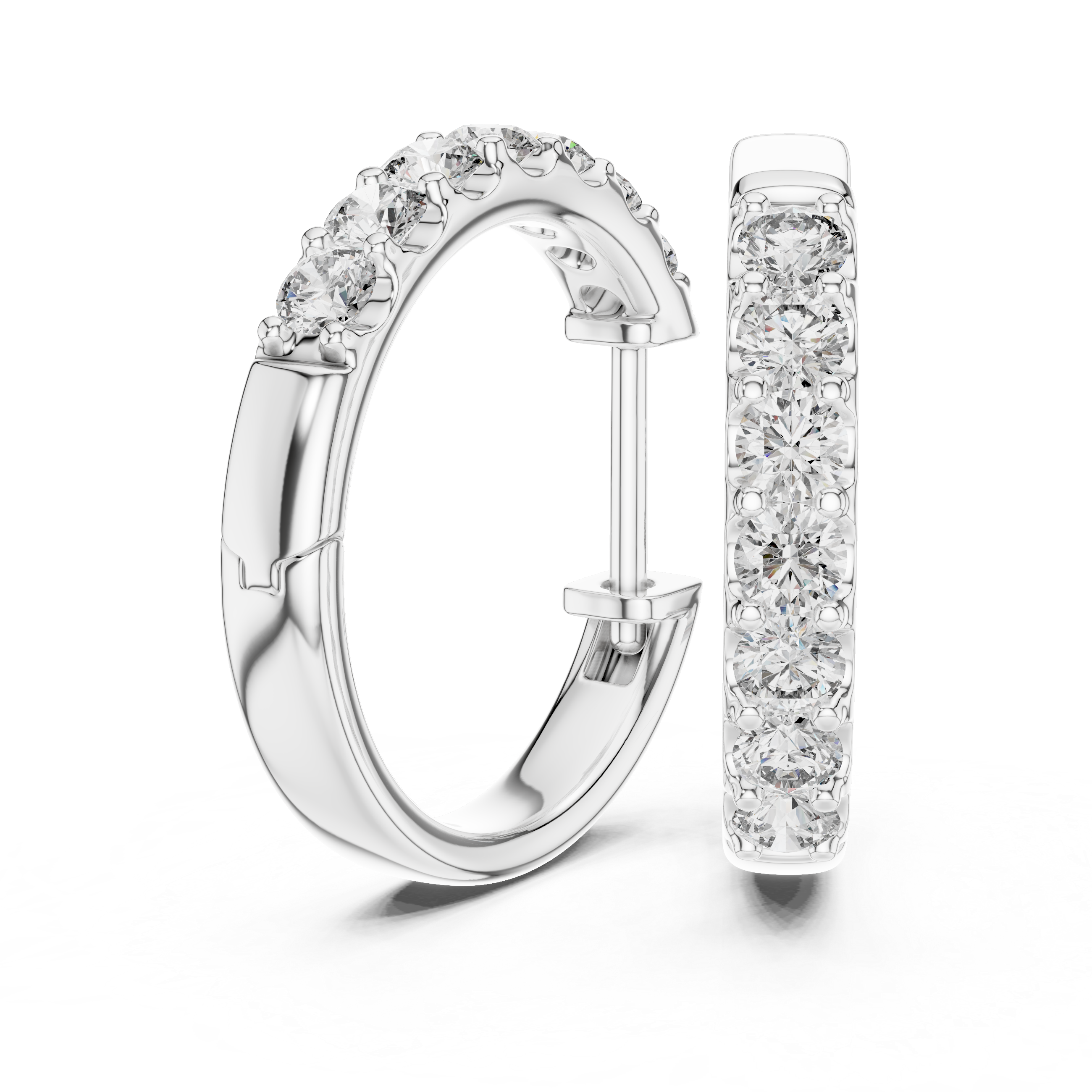 Classic Diamond Huggie Hoop Earrings