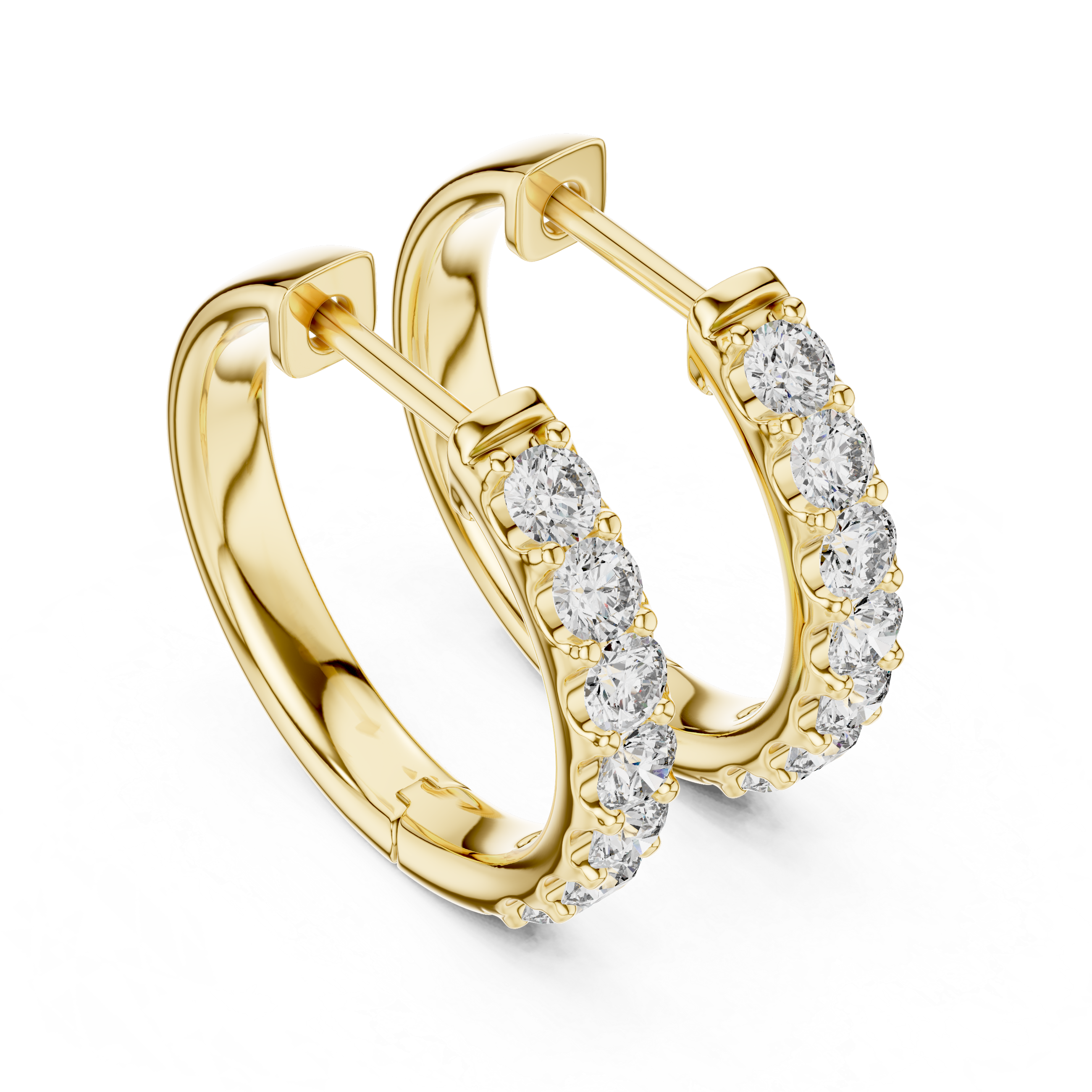 Classic Diamond Huggie Hoop Earrings