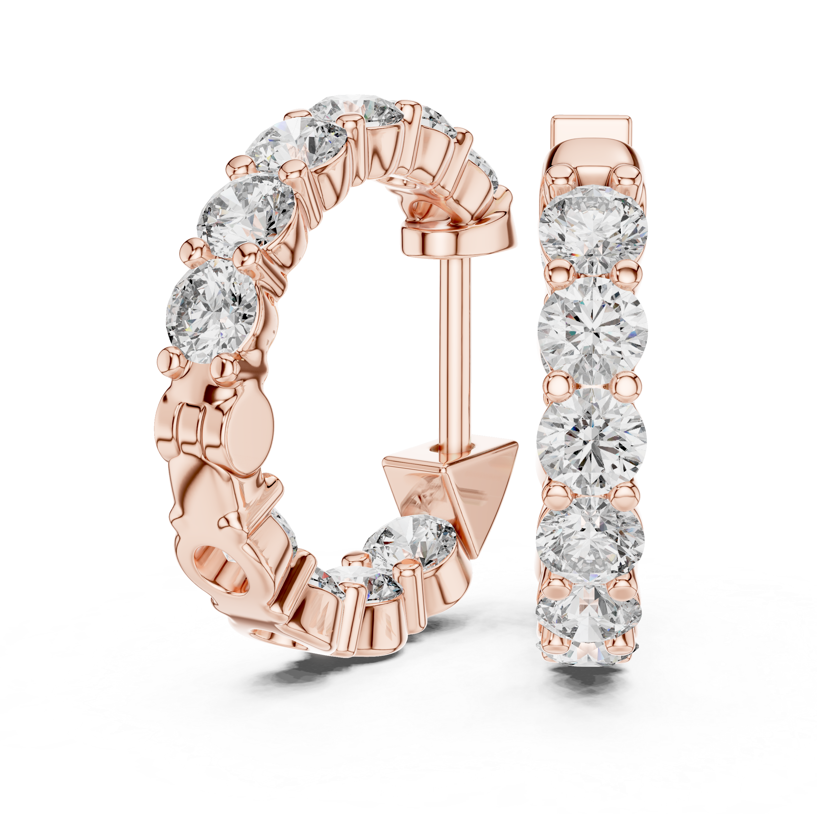 Diamond Inside-Out Huggie Hoop Earrings