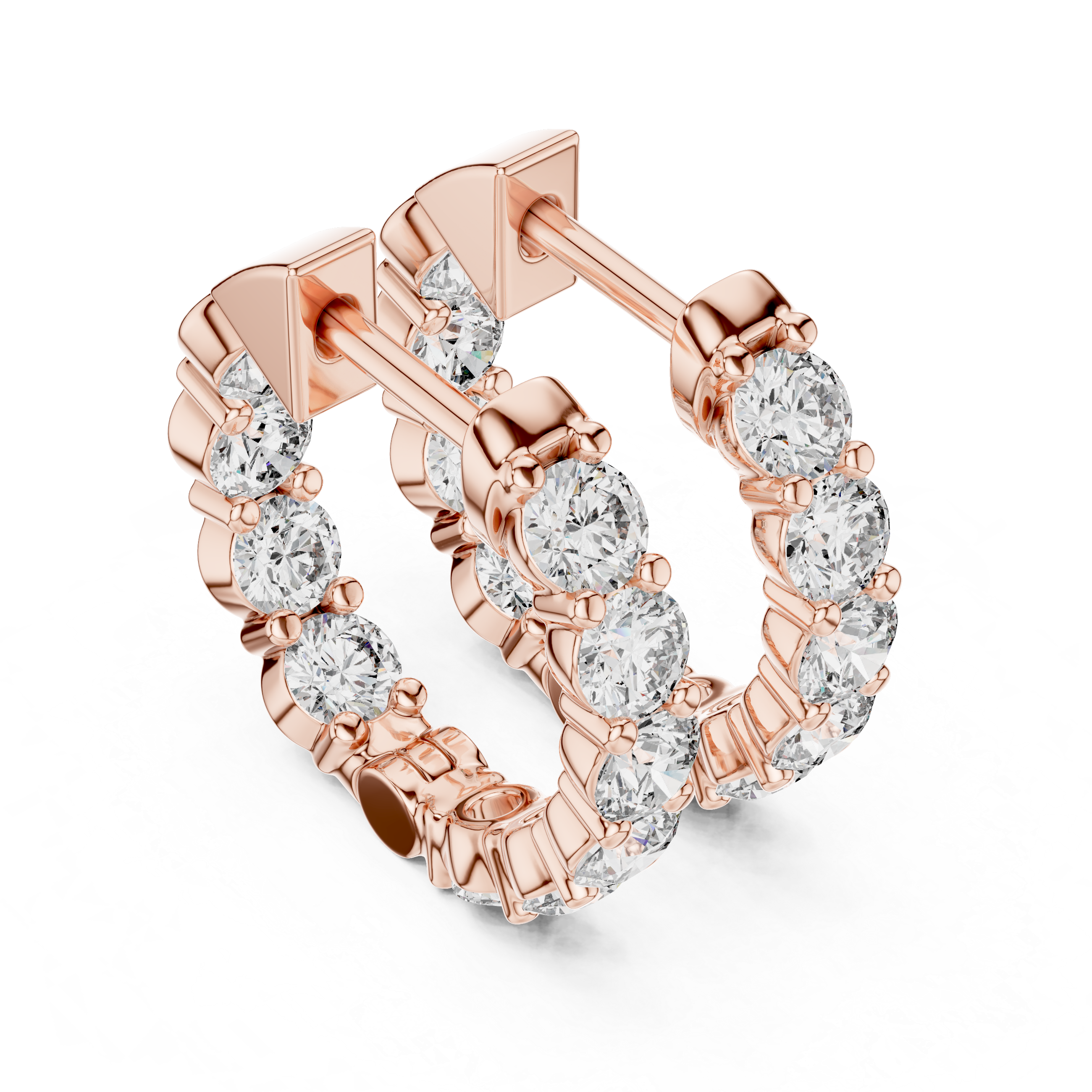 Diamond Inside-Out Huggie Hoop Earrings