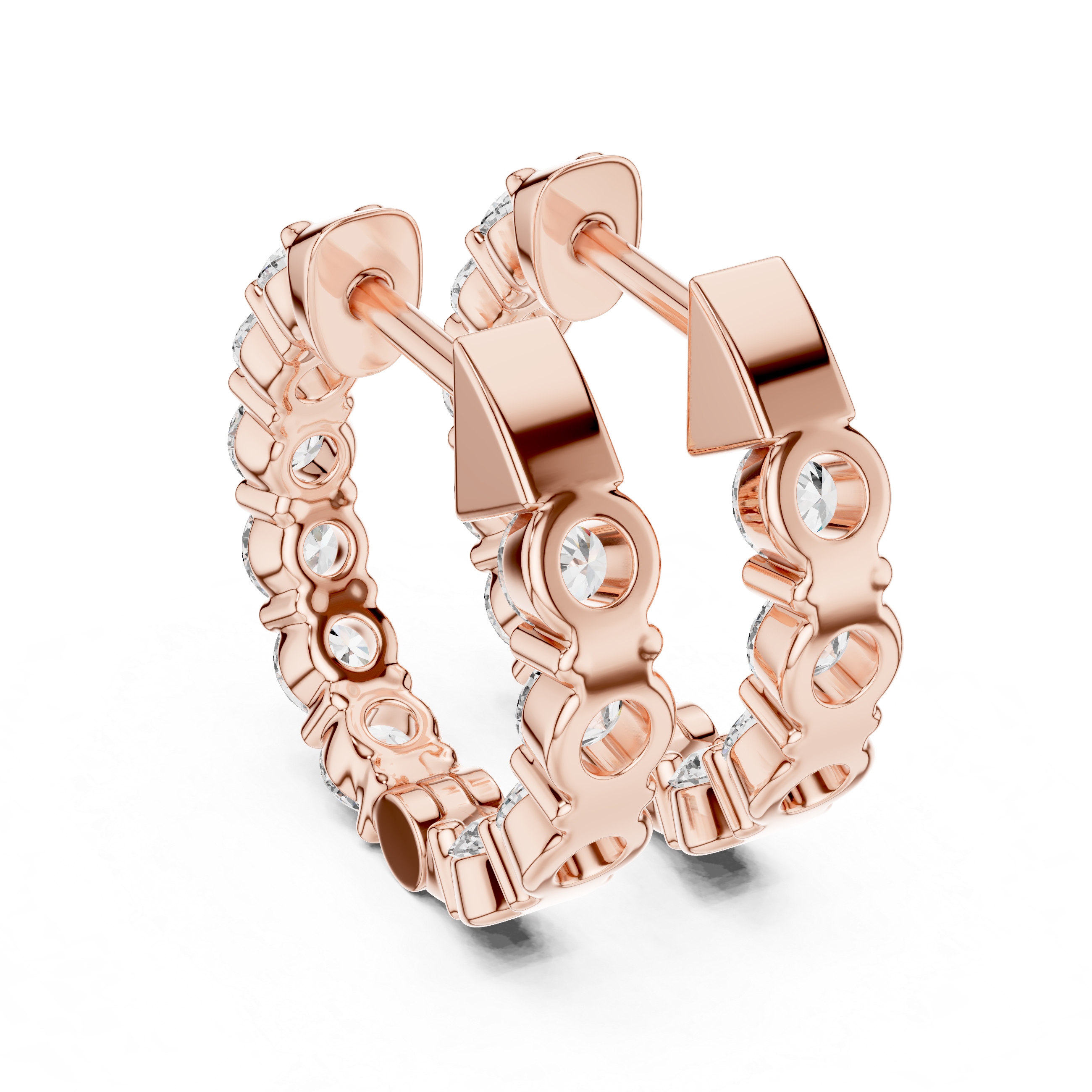 Diamond Inside-Out Huggie Hoop Earrings