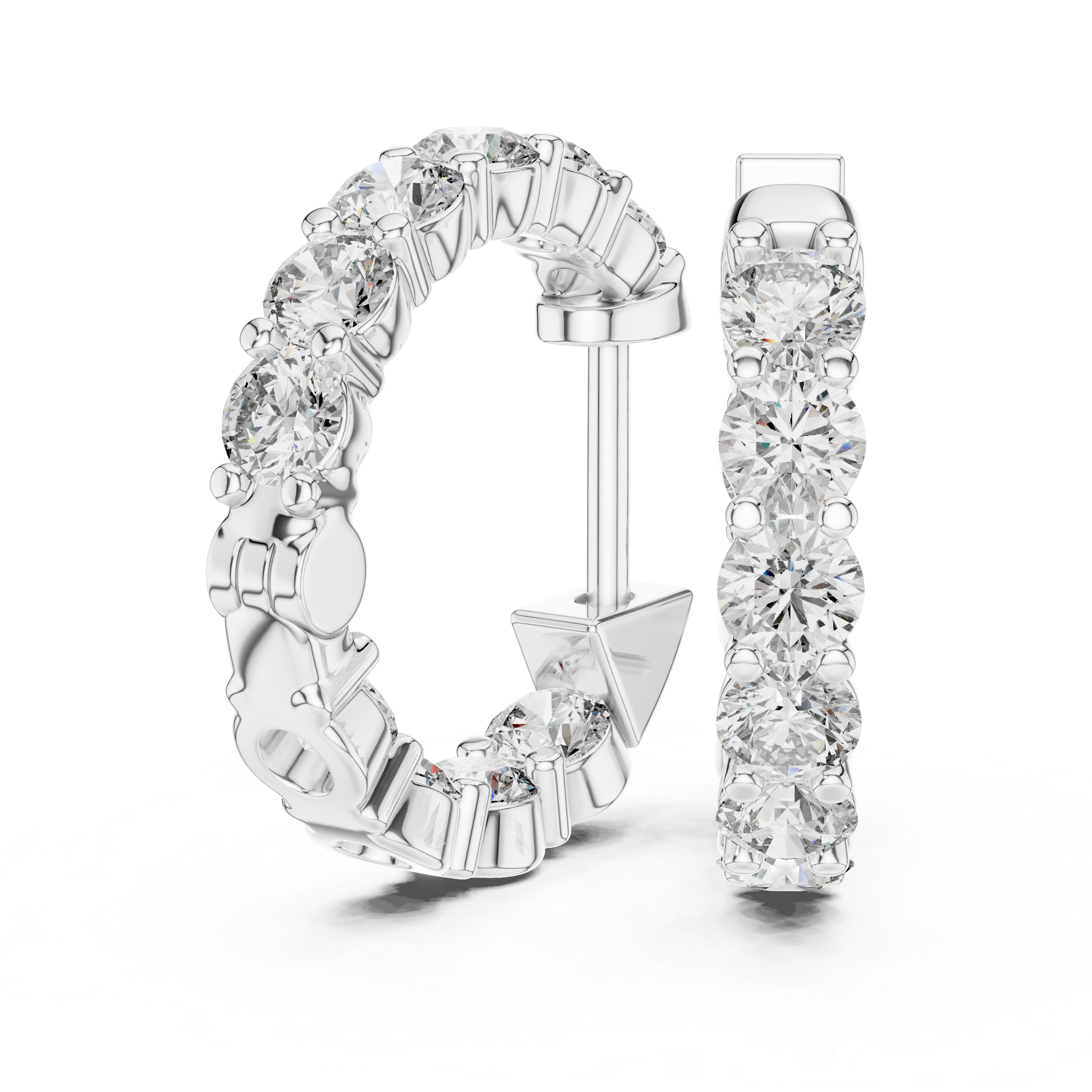 Diamond Inside-Out Huggie Hoop Earrings