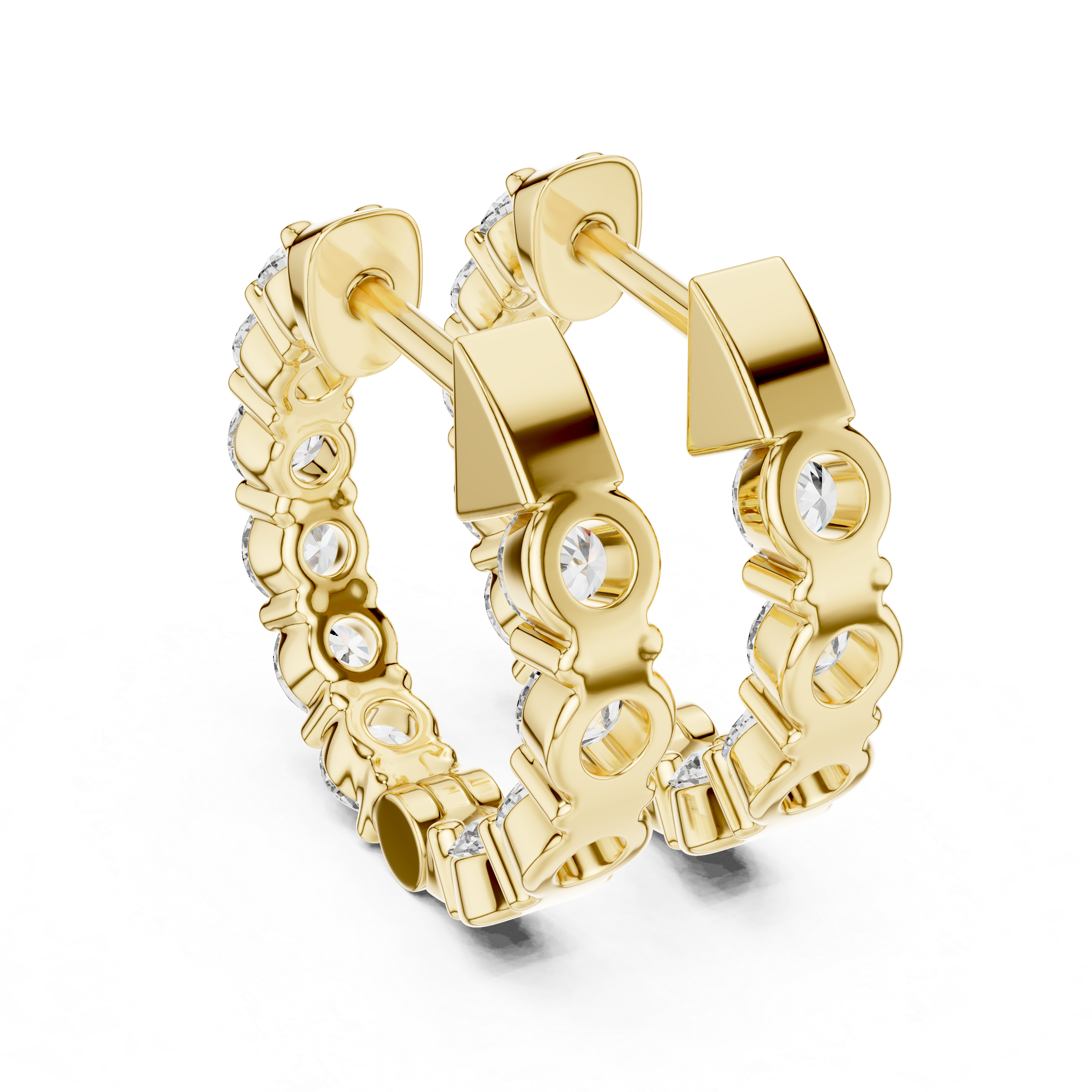 Diamond Inside-Out Huggie Hoop Earrings
