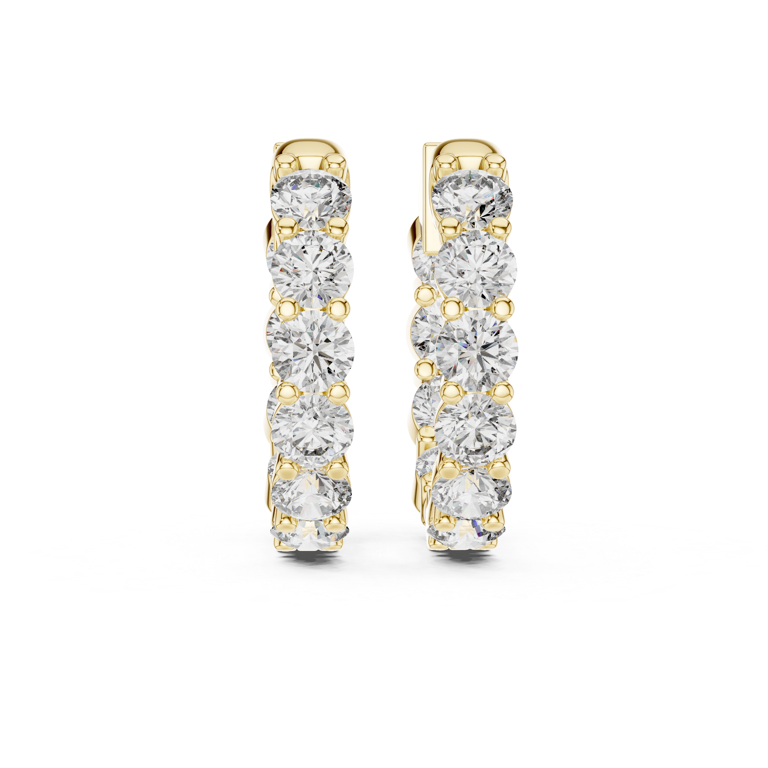 Diamond Inside-Out Huggie Hoop Earrings