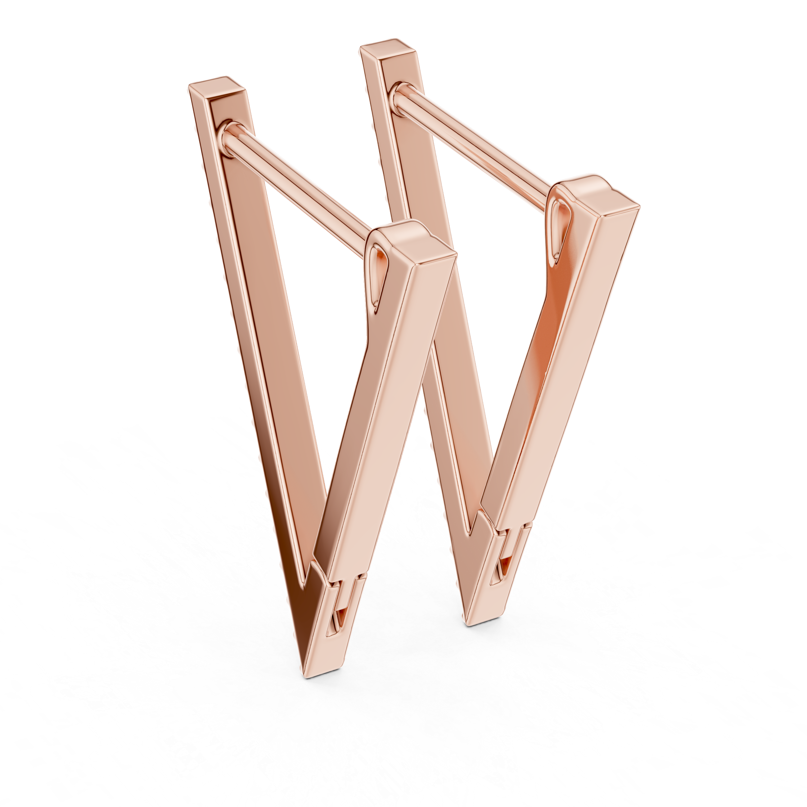 Minimalist Diamond Bar Earrings in Gold