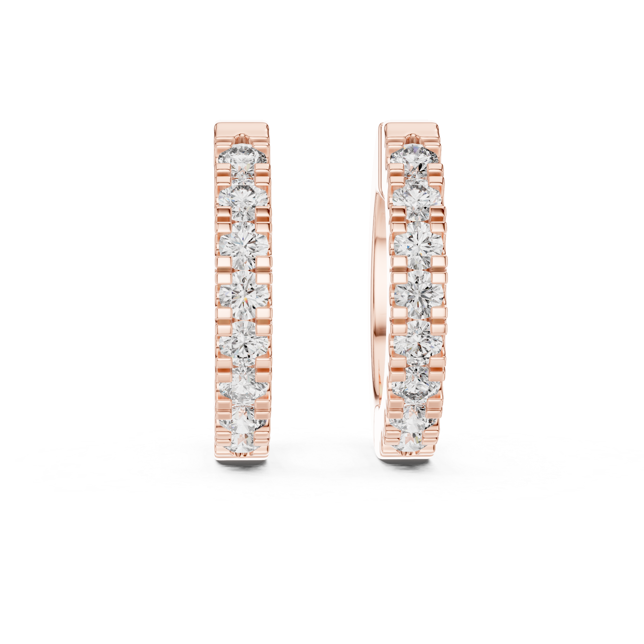 Classic U-Cut Diamond Hoop Earrings