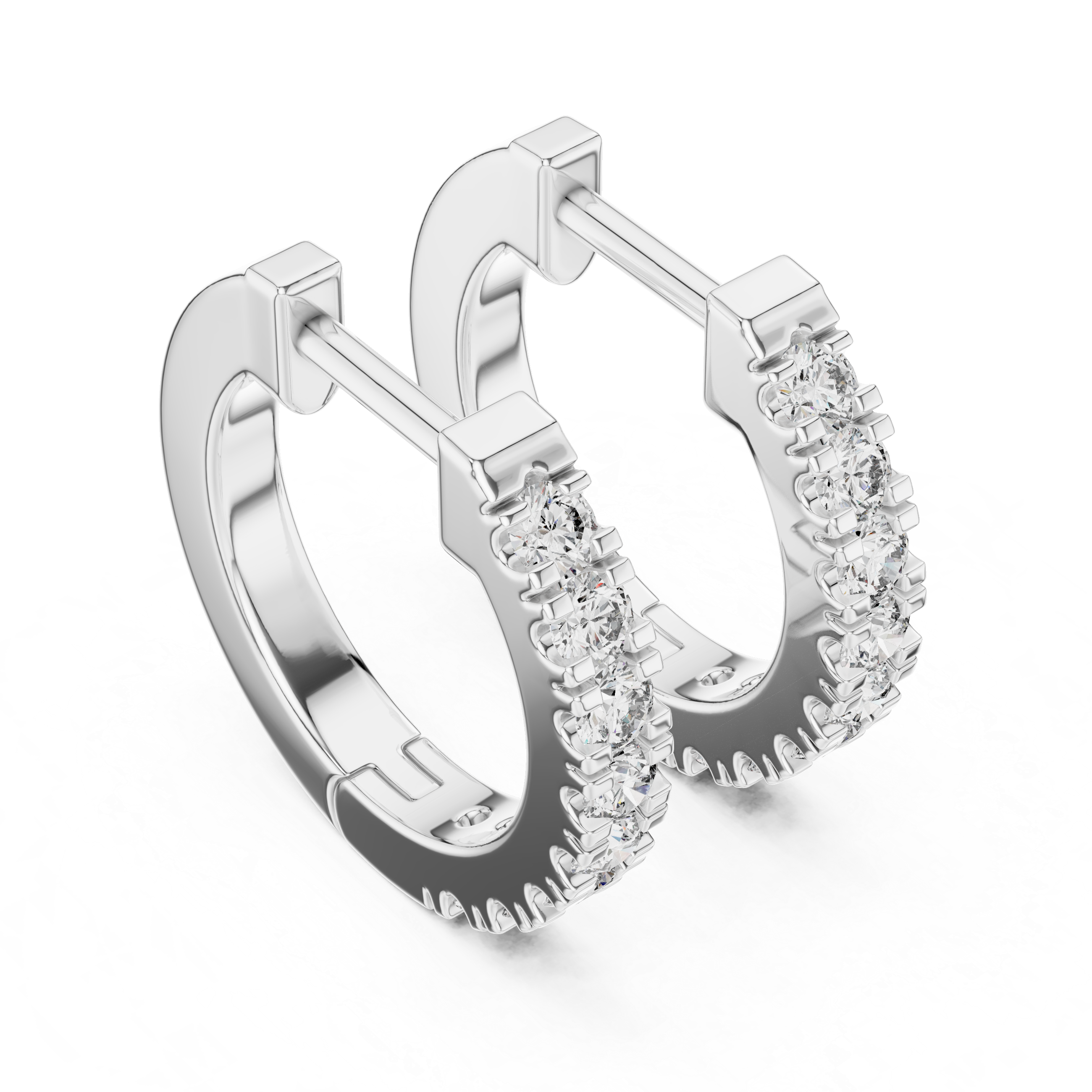 Classic U-Cut Diamond Hoop Earrings