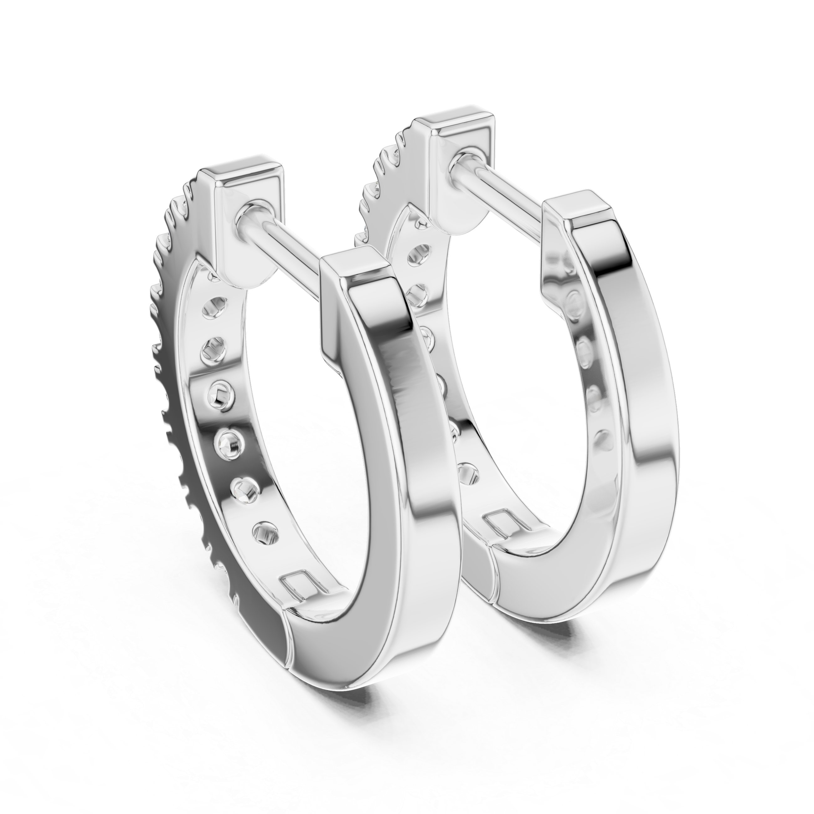 Classic U-Cut Diamond Hoop Earrings