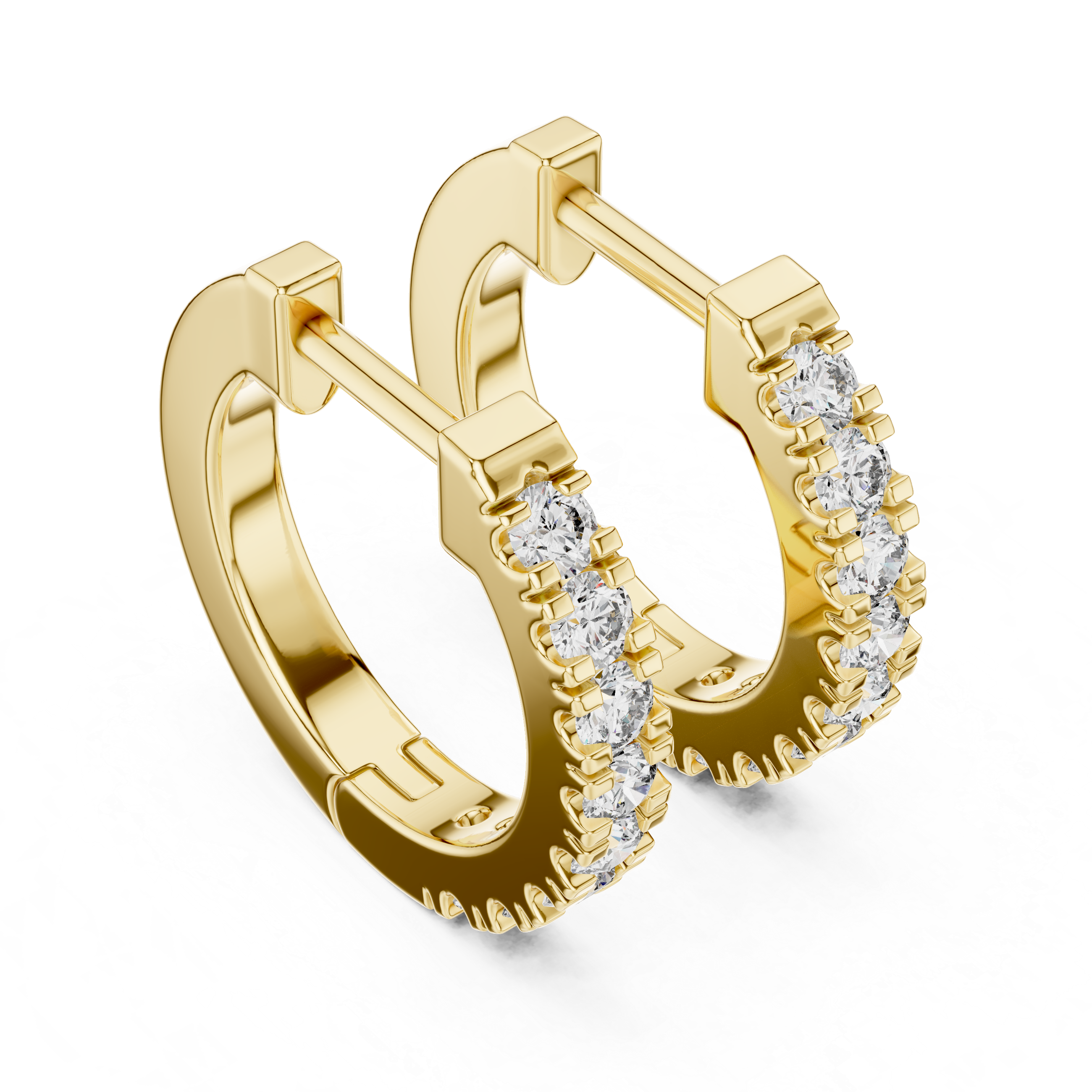 Classic U-Cut Diamond Hoop Earrings