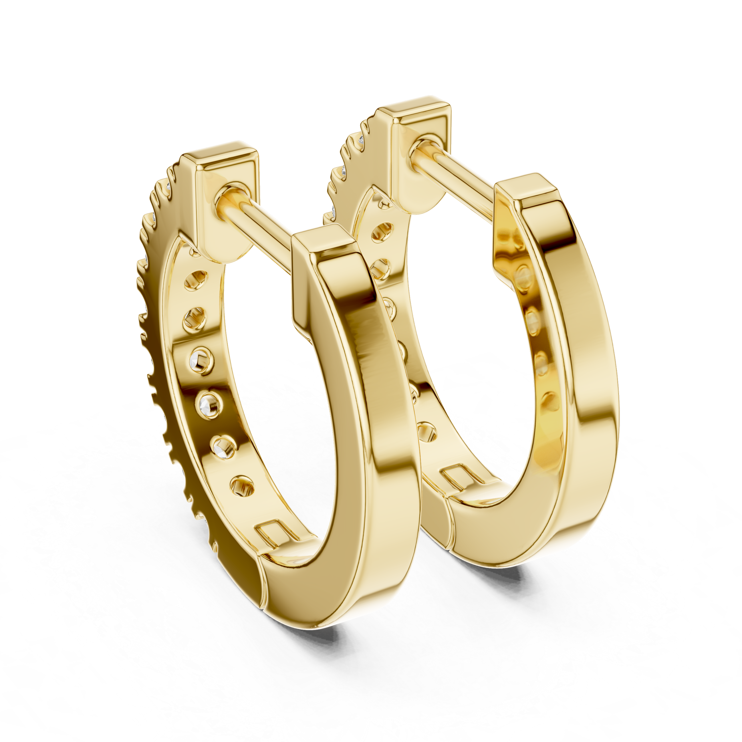 Classic U-Cut Diamond Hoop Earrings
