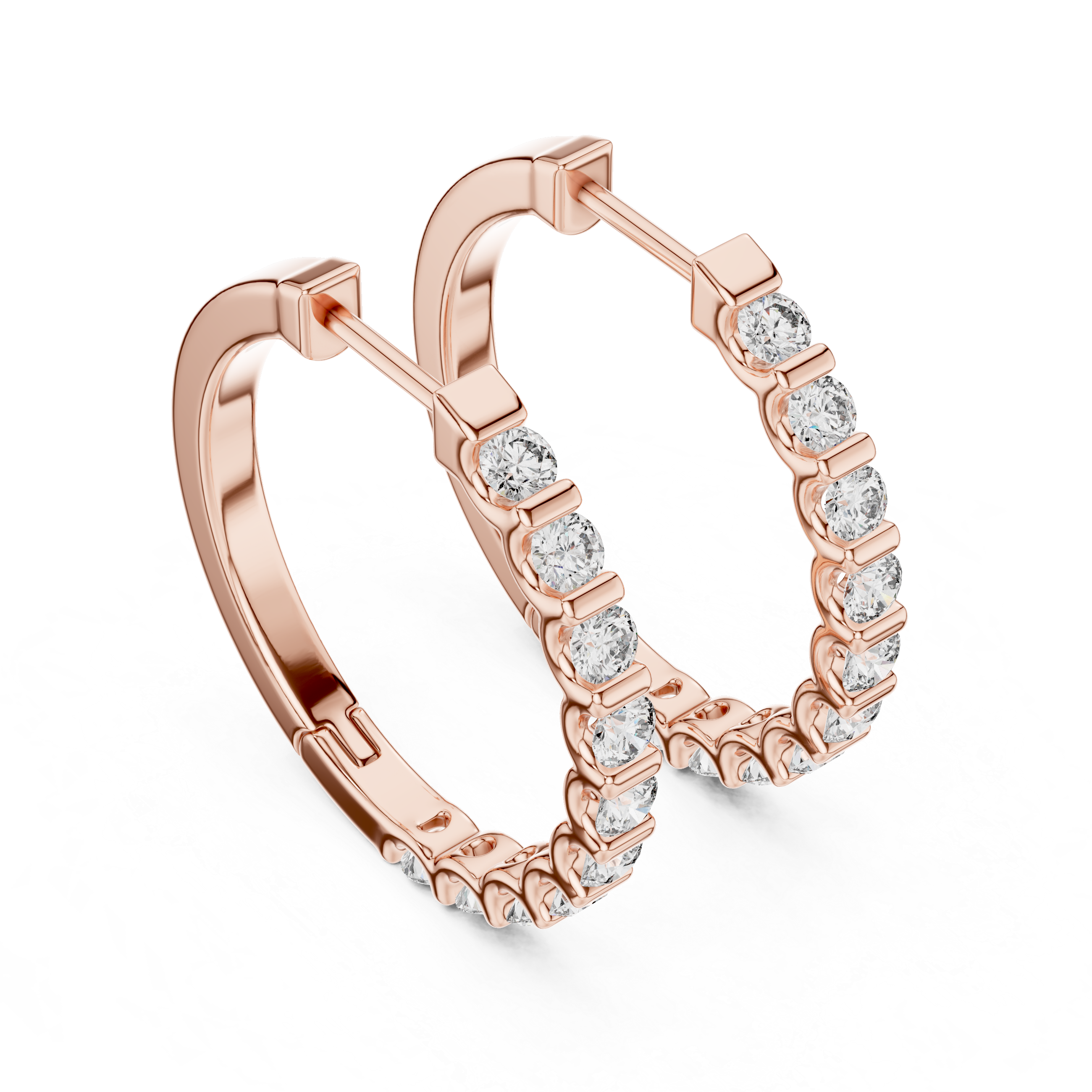 Classic Diamond Hoop Earrings