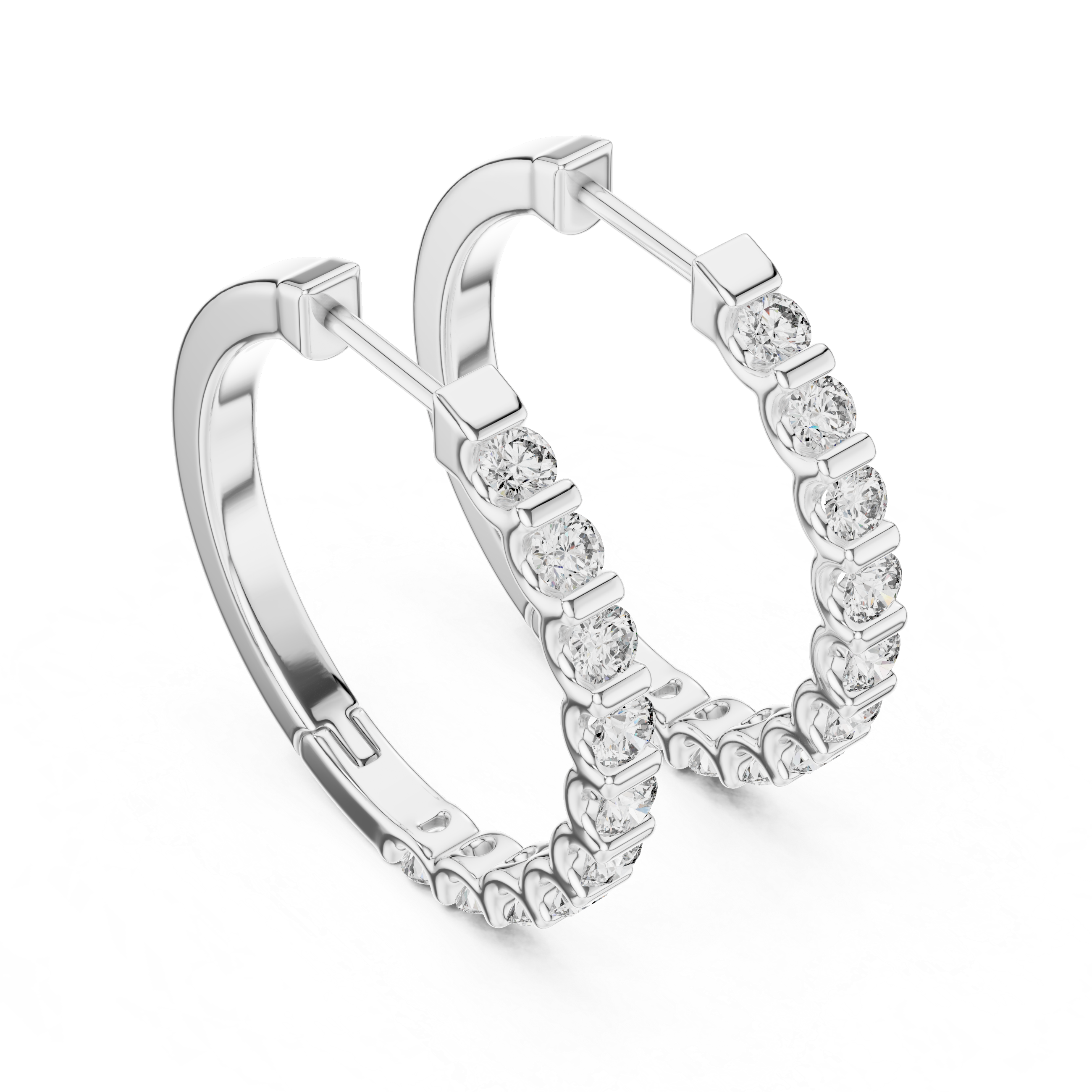 Classic Diamond Hoop Earrings