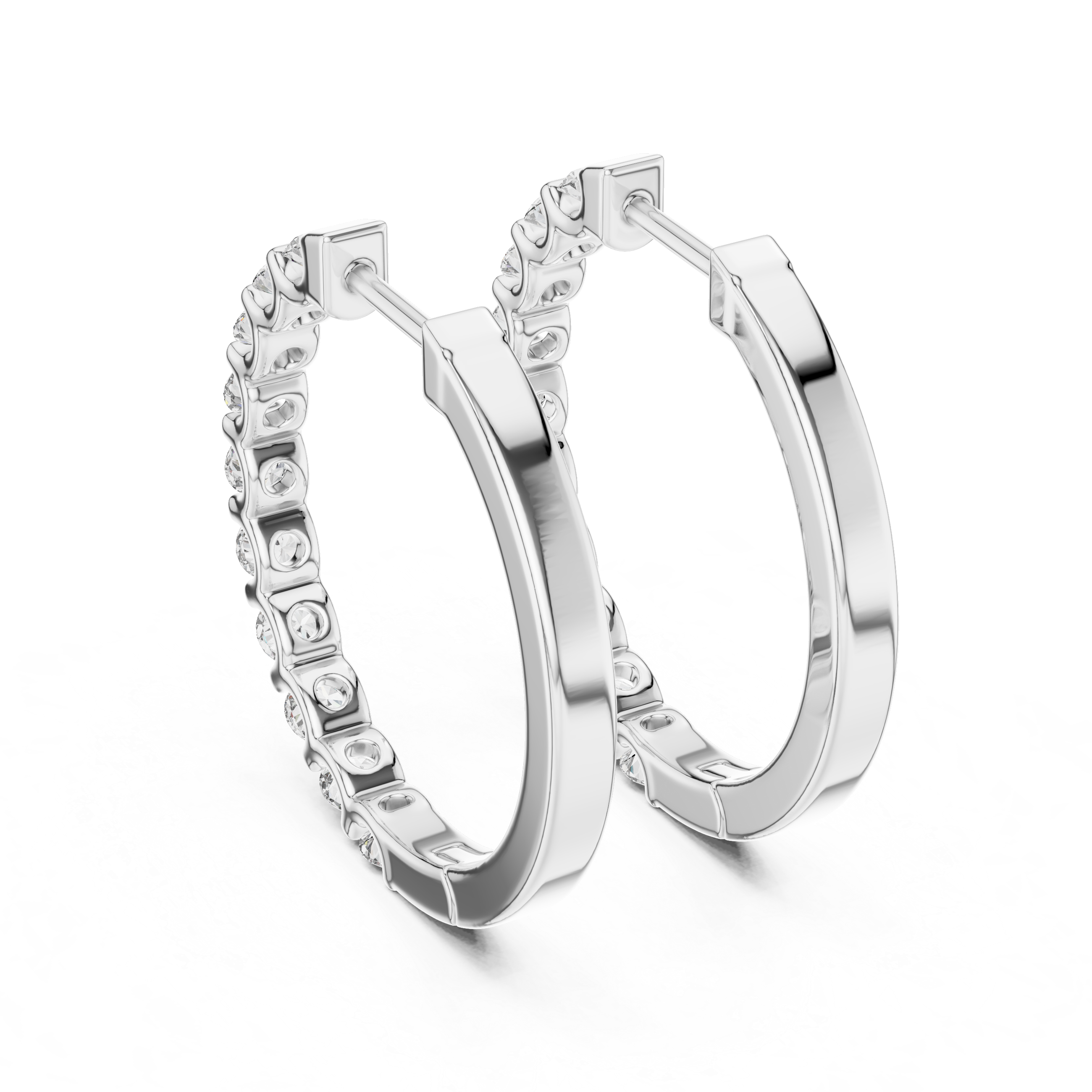 Classic Diamond Hoop Earrings