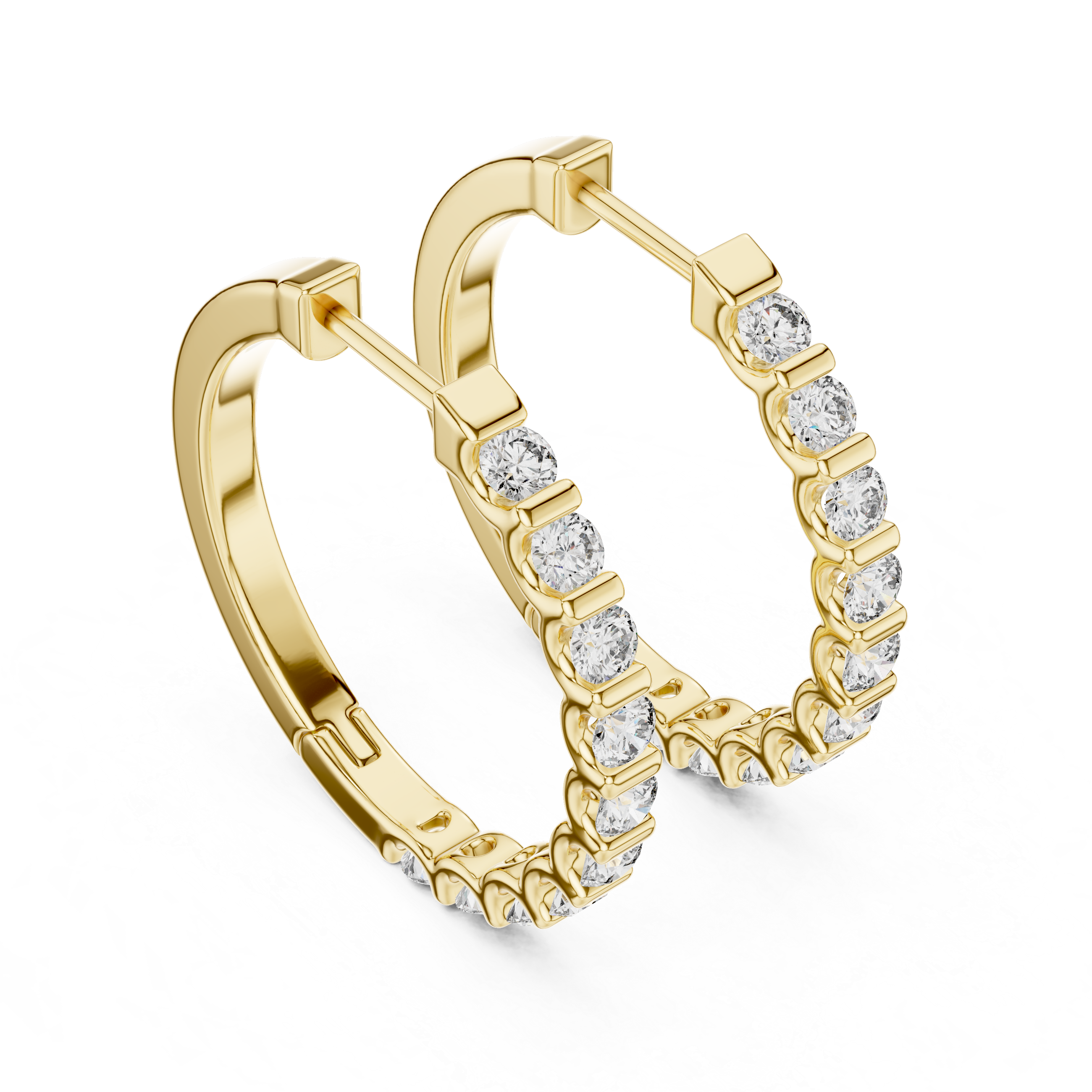 Classic Diamond Hoop Earrings
