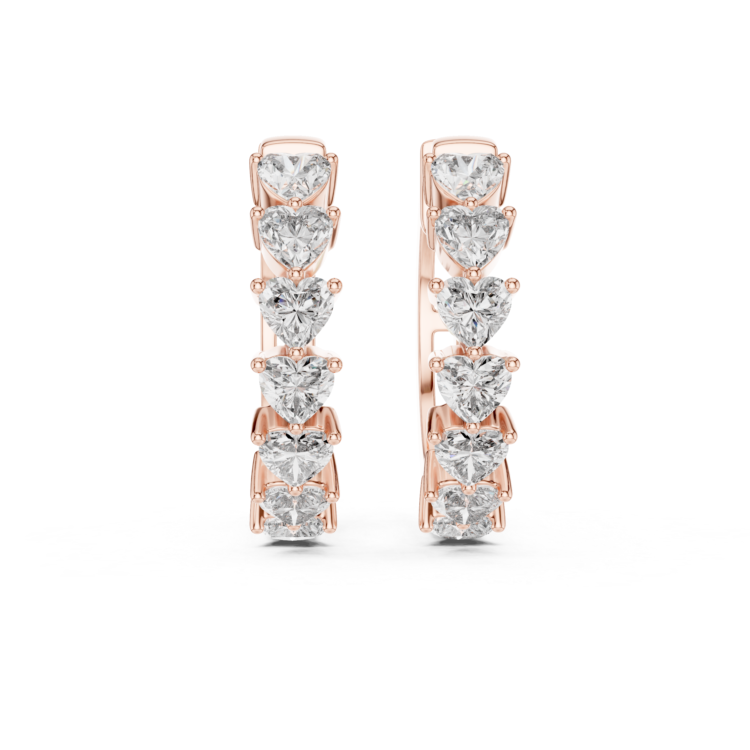 Heart Cut Diamond Hoop Earrings