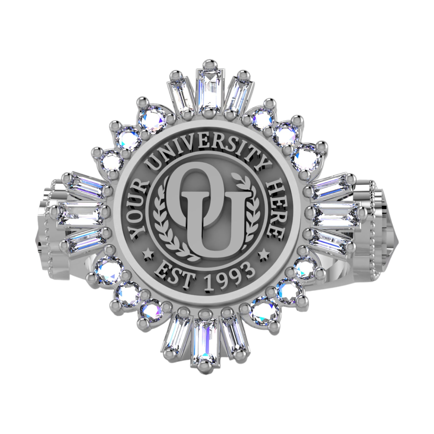 Custom Graduation Ring | Solid Gold & Sterling Silver University Keepsake