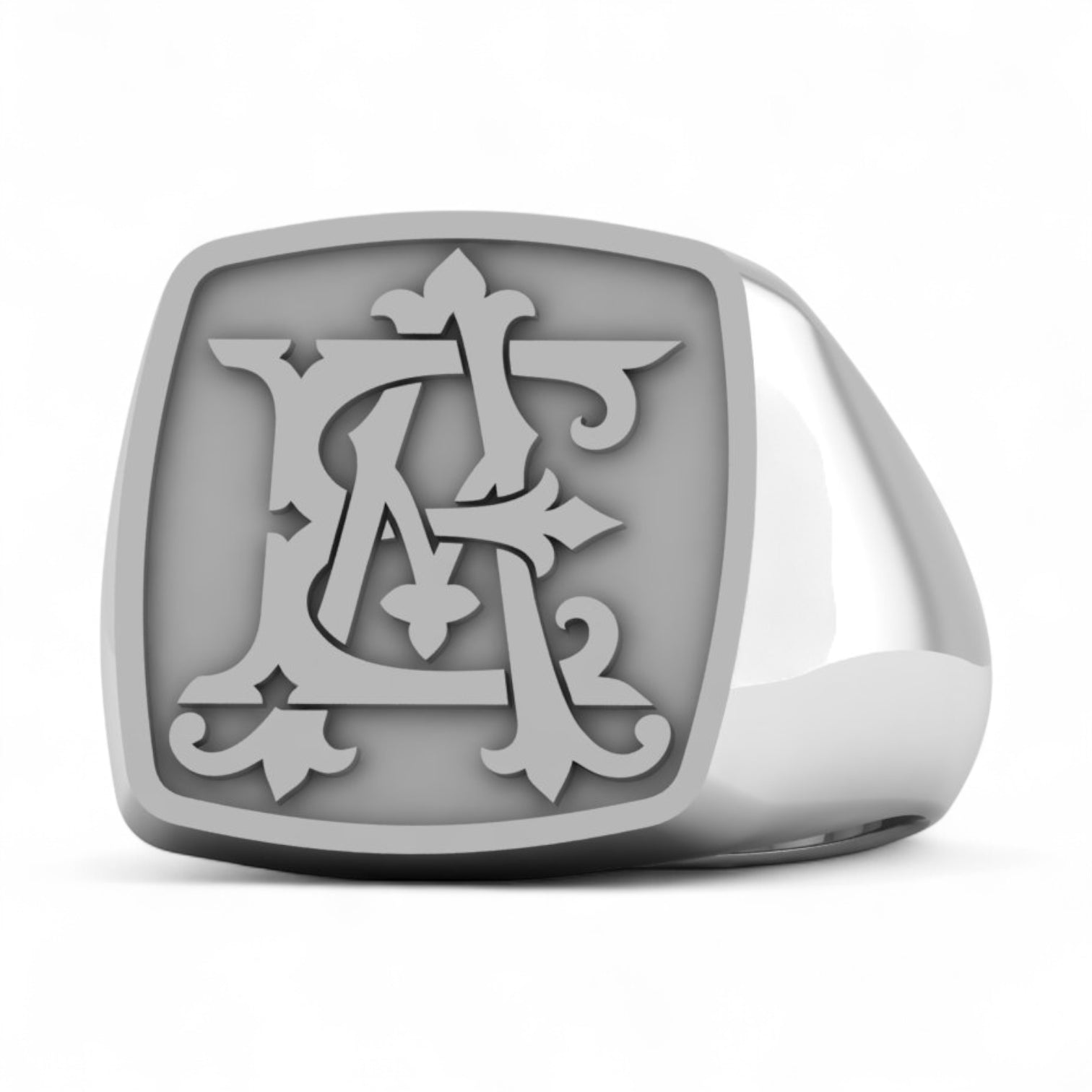 Custom Monogram Ring – Handcrafted Precious Square Face Signet Ring