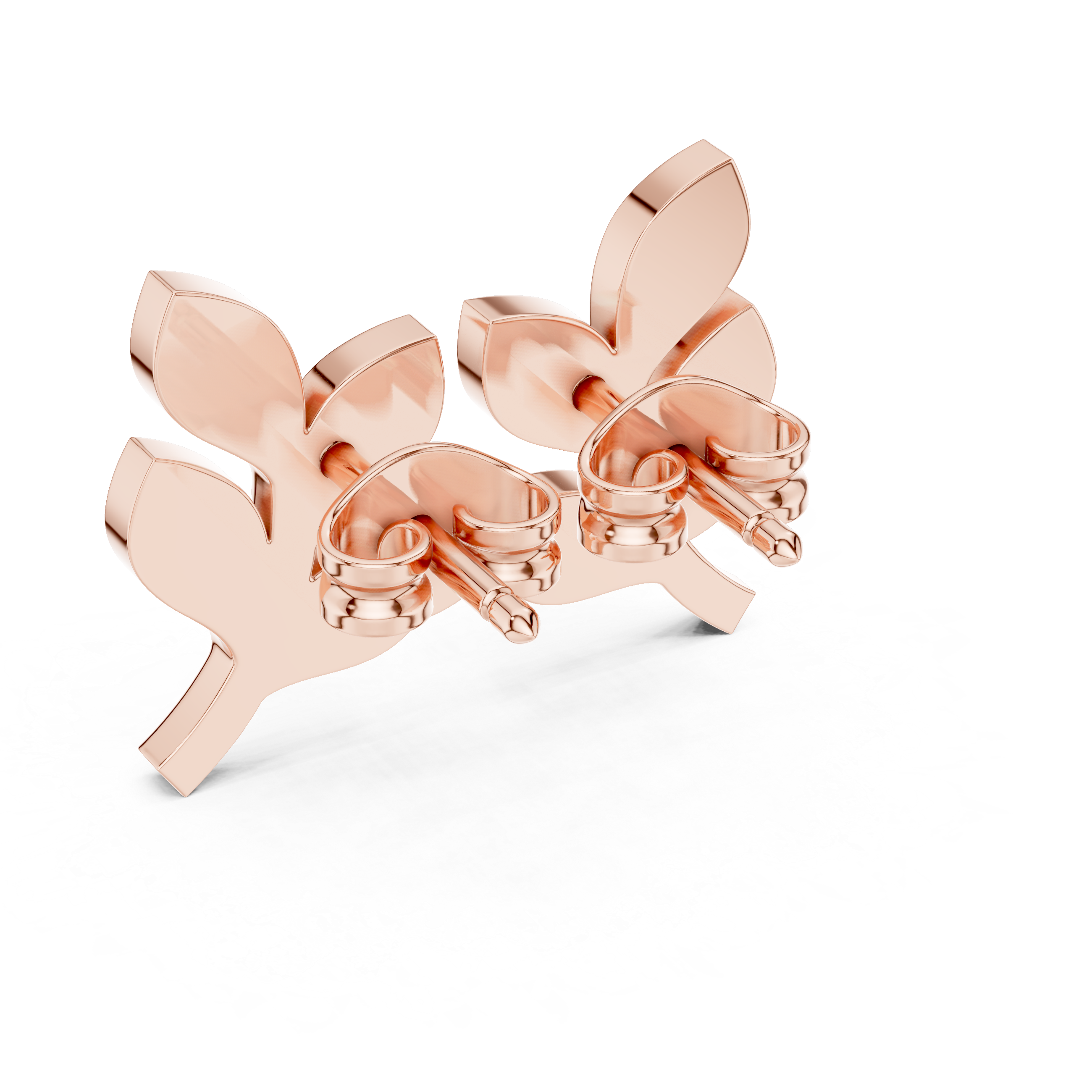 Nature-Inspired Diamond Leaf Stud Earrings in Gold