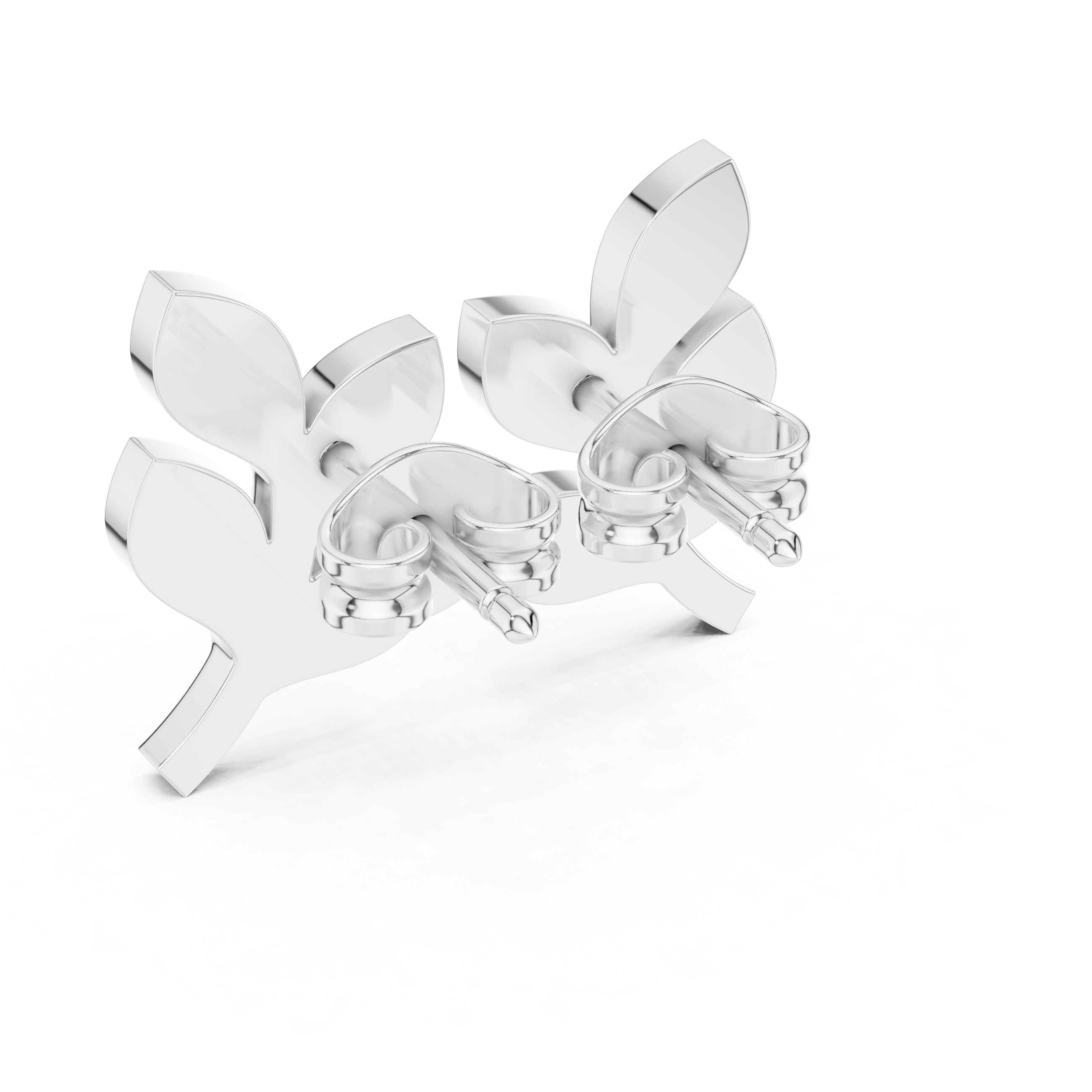 Nature-Inspired Diamond Leaf Stud Earrings in Gold