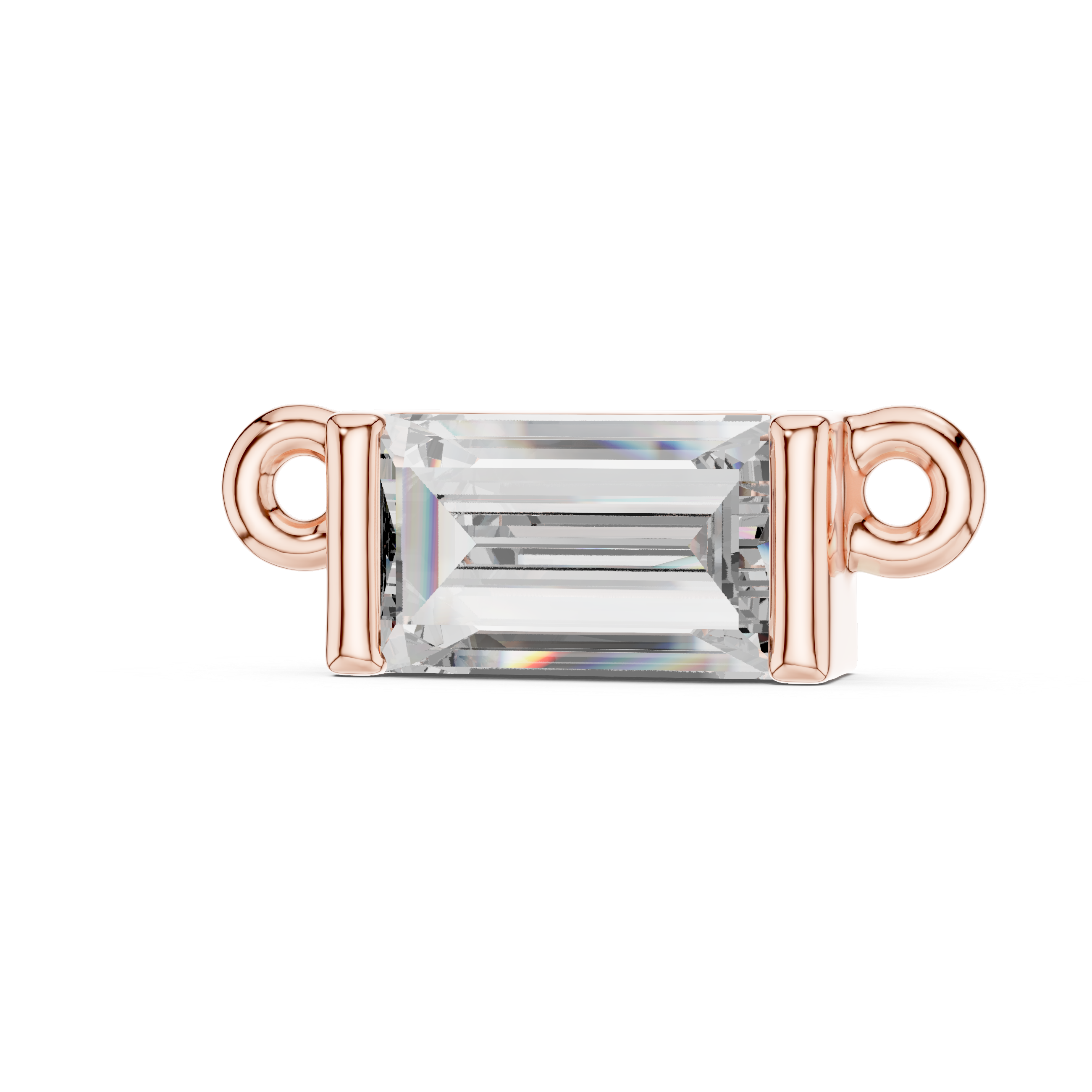 Emerald Cut Diamond Connector