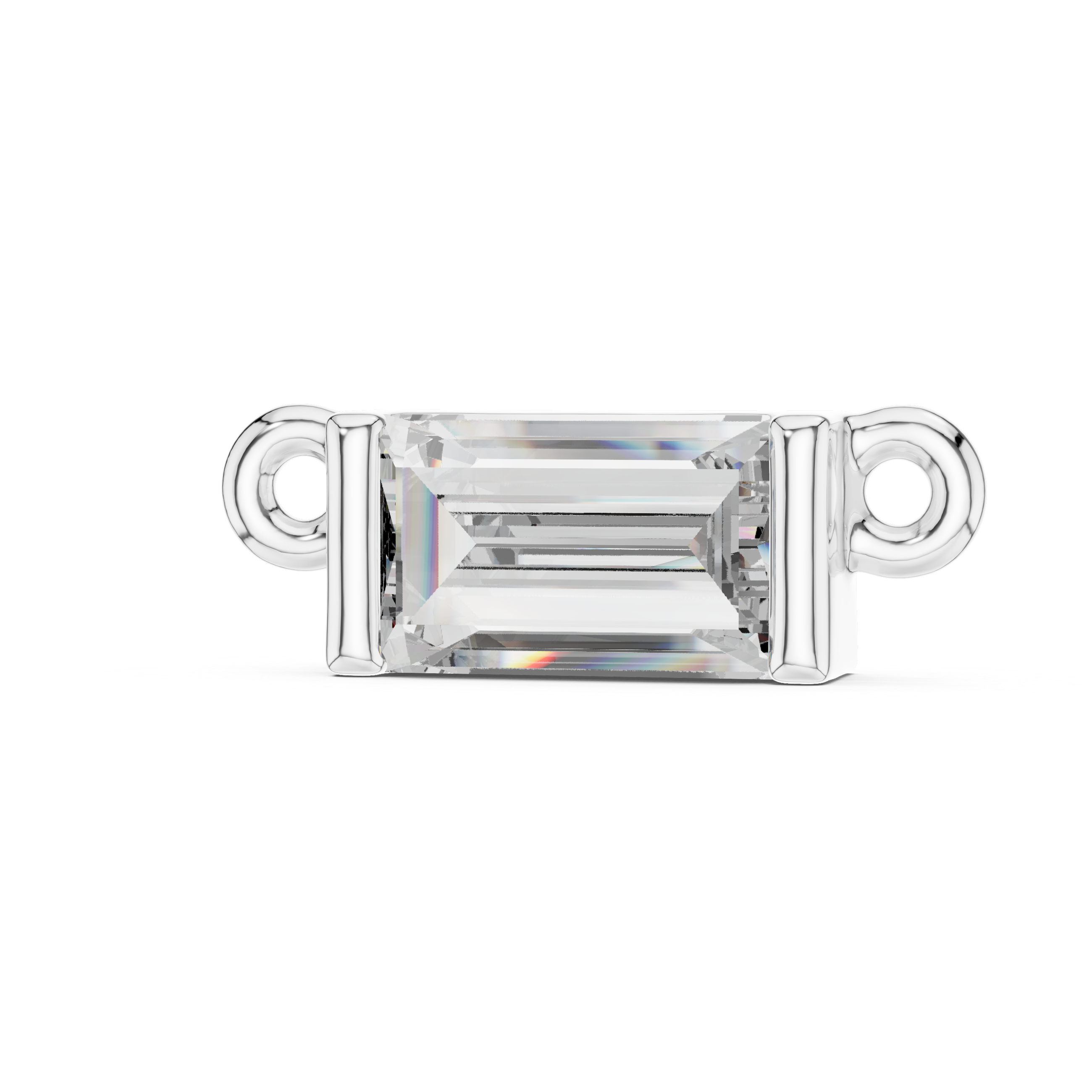 Emerald Cut Diamond Connector