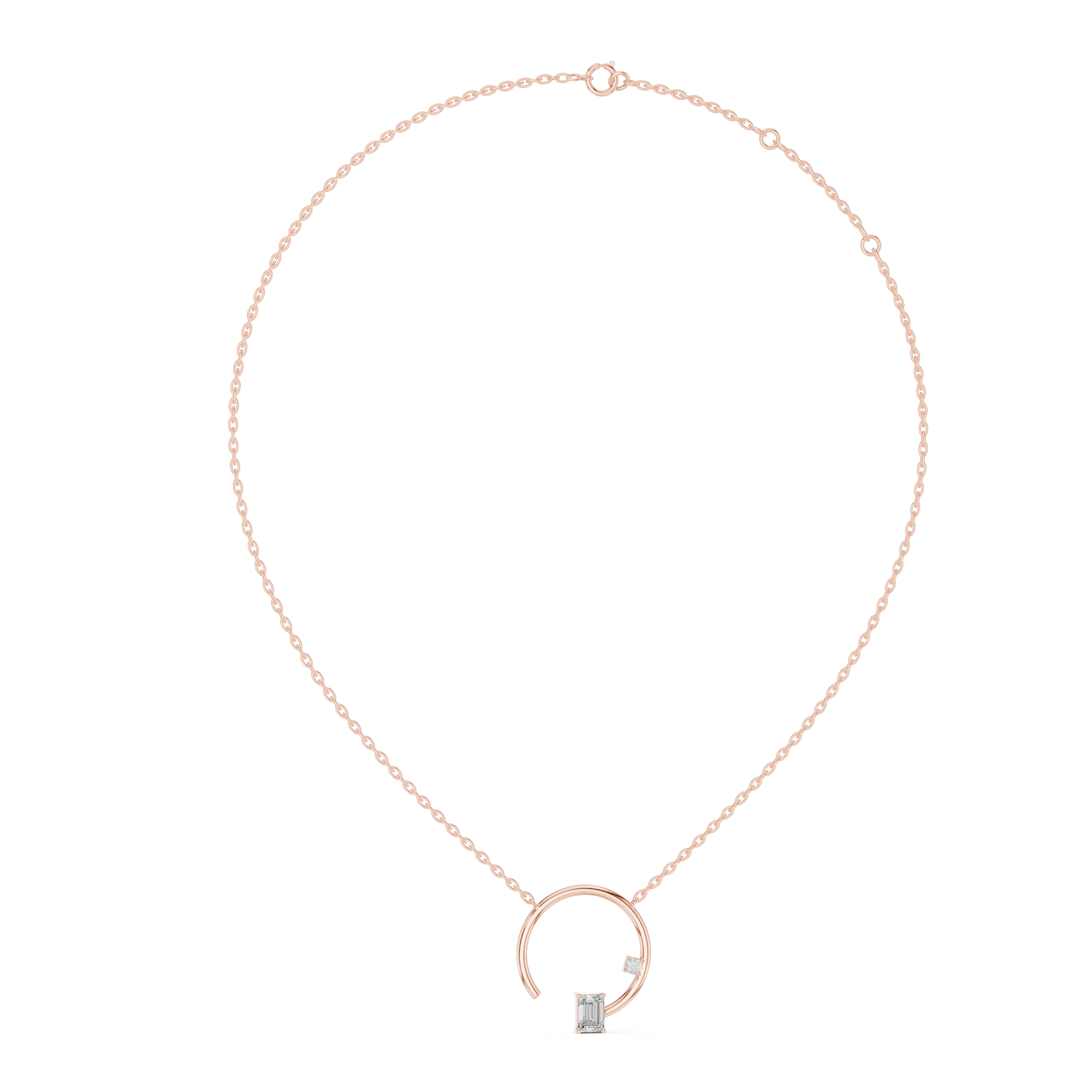 Modern Circle Diamond Pendant