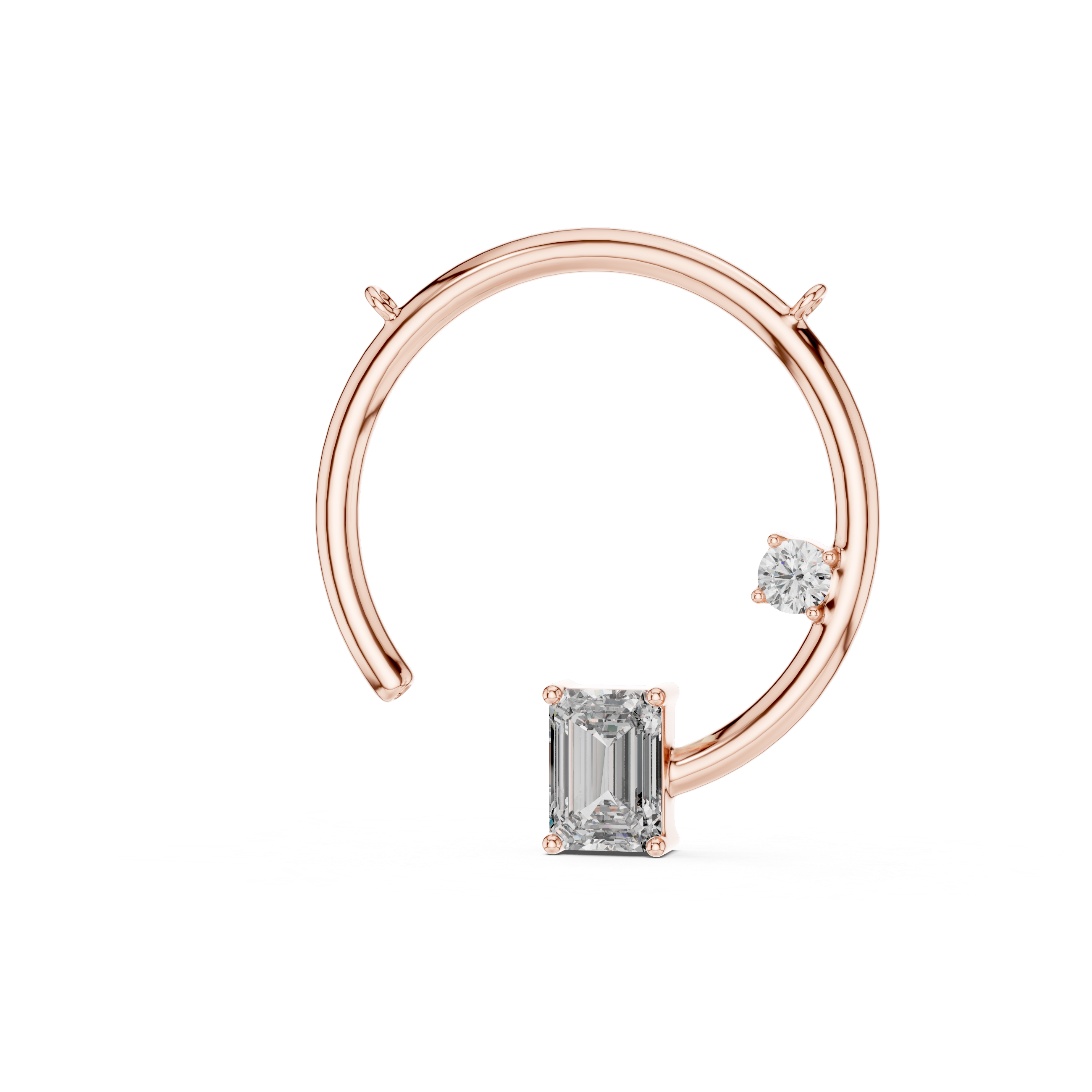 Modern Circle Diamond Pendant