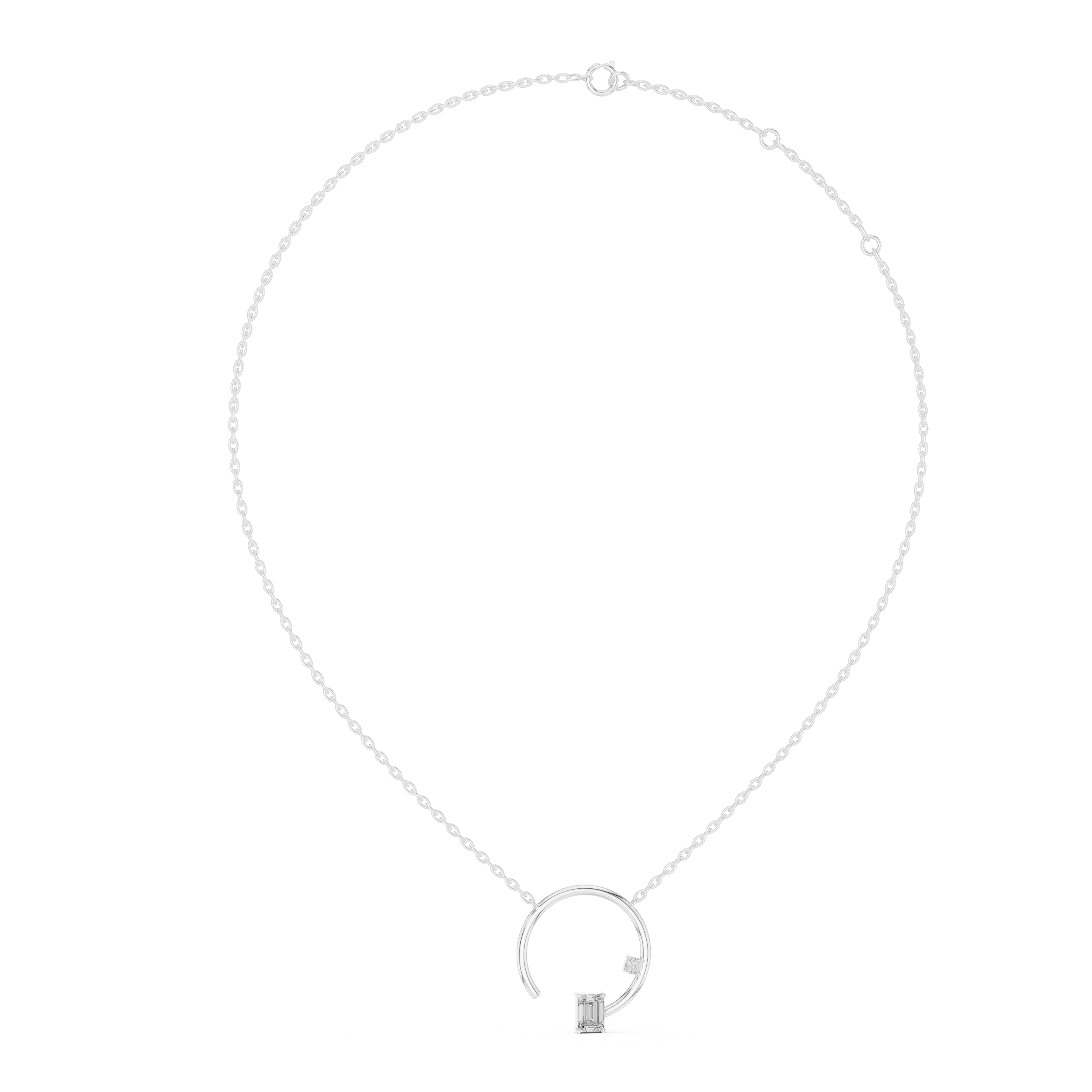 Modern Circle Diamond Pendant