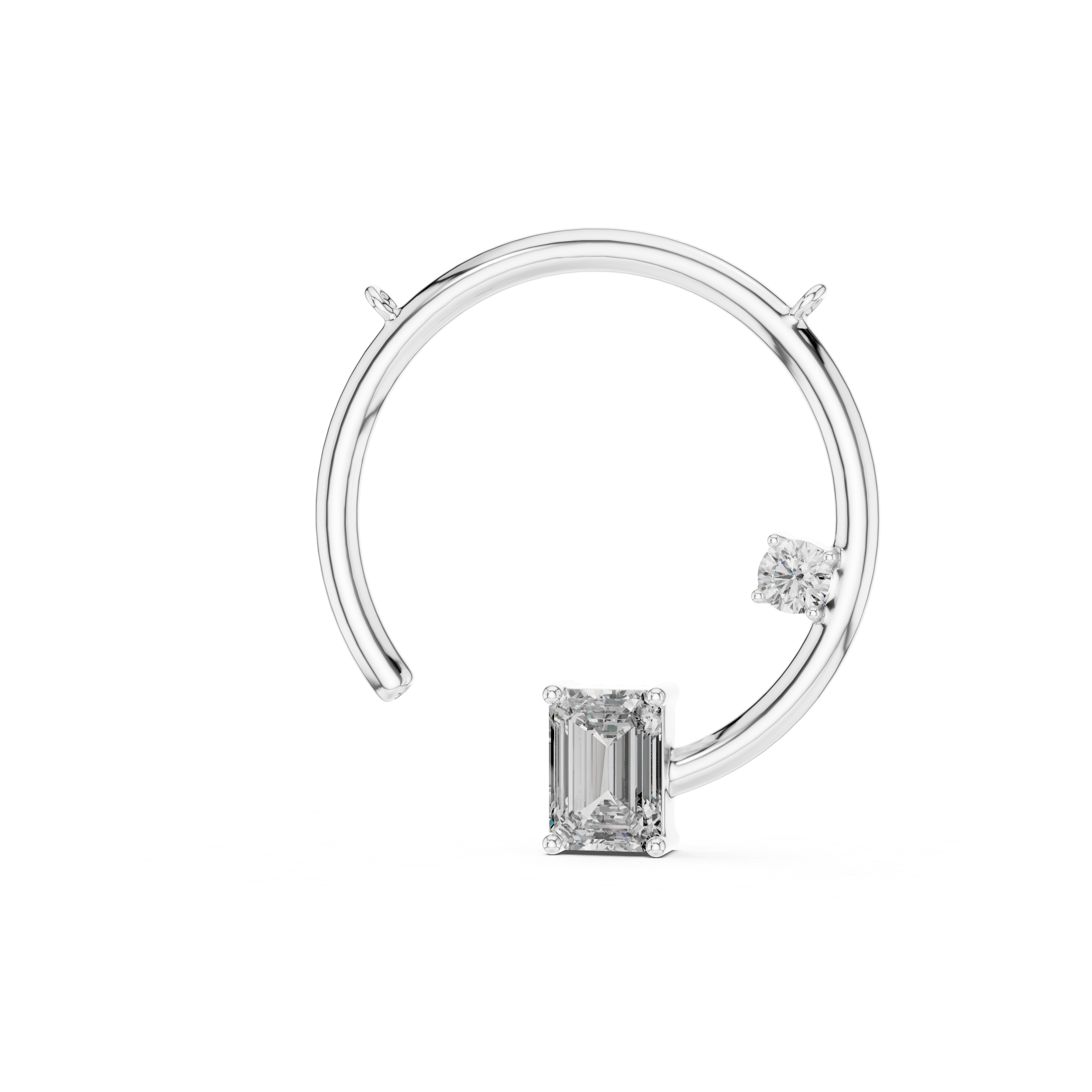 Modern Circle Diamond Pendant