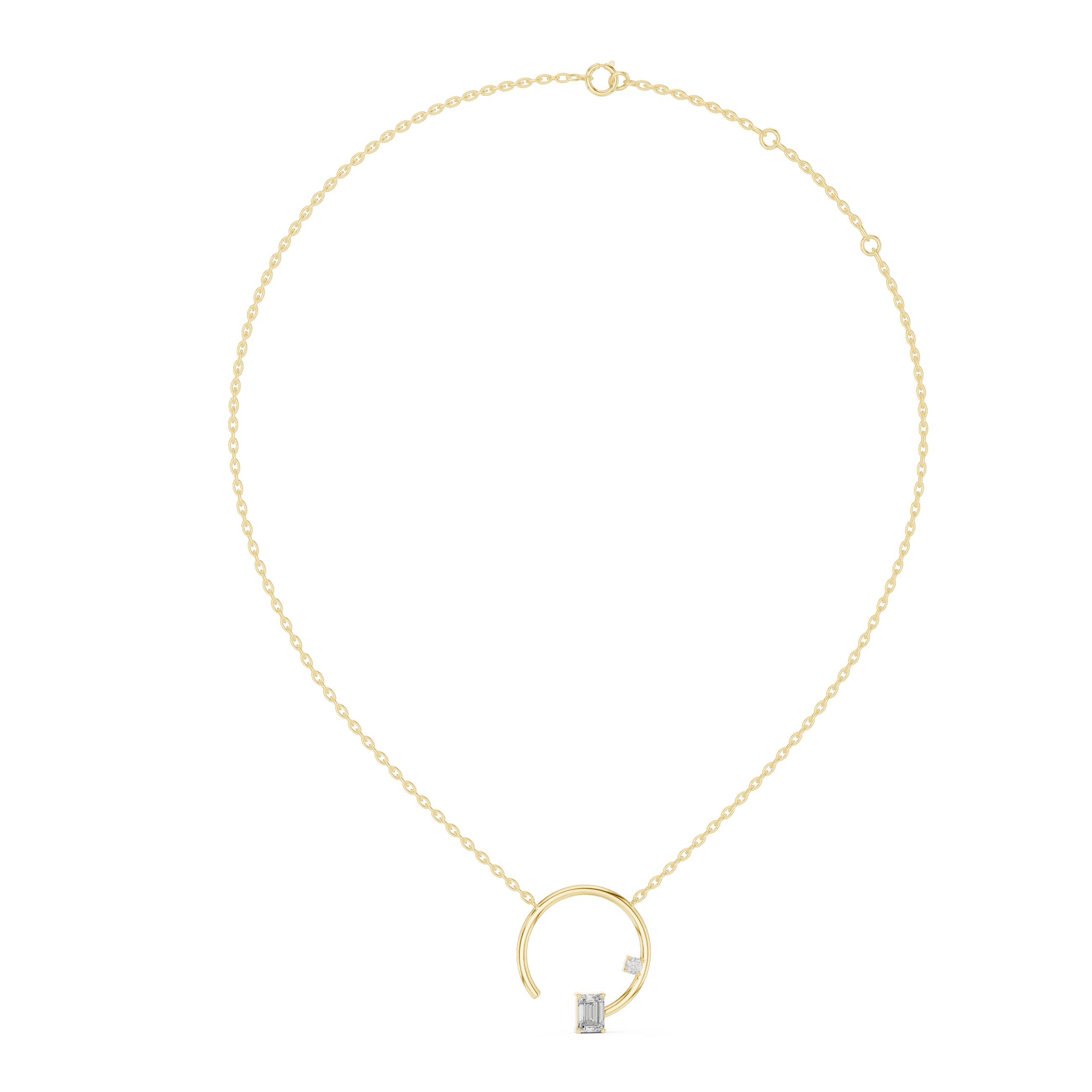 Modern Circle Diamond Pendant