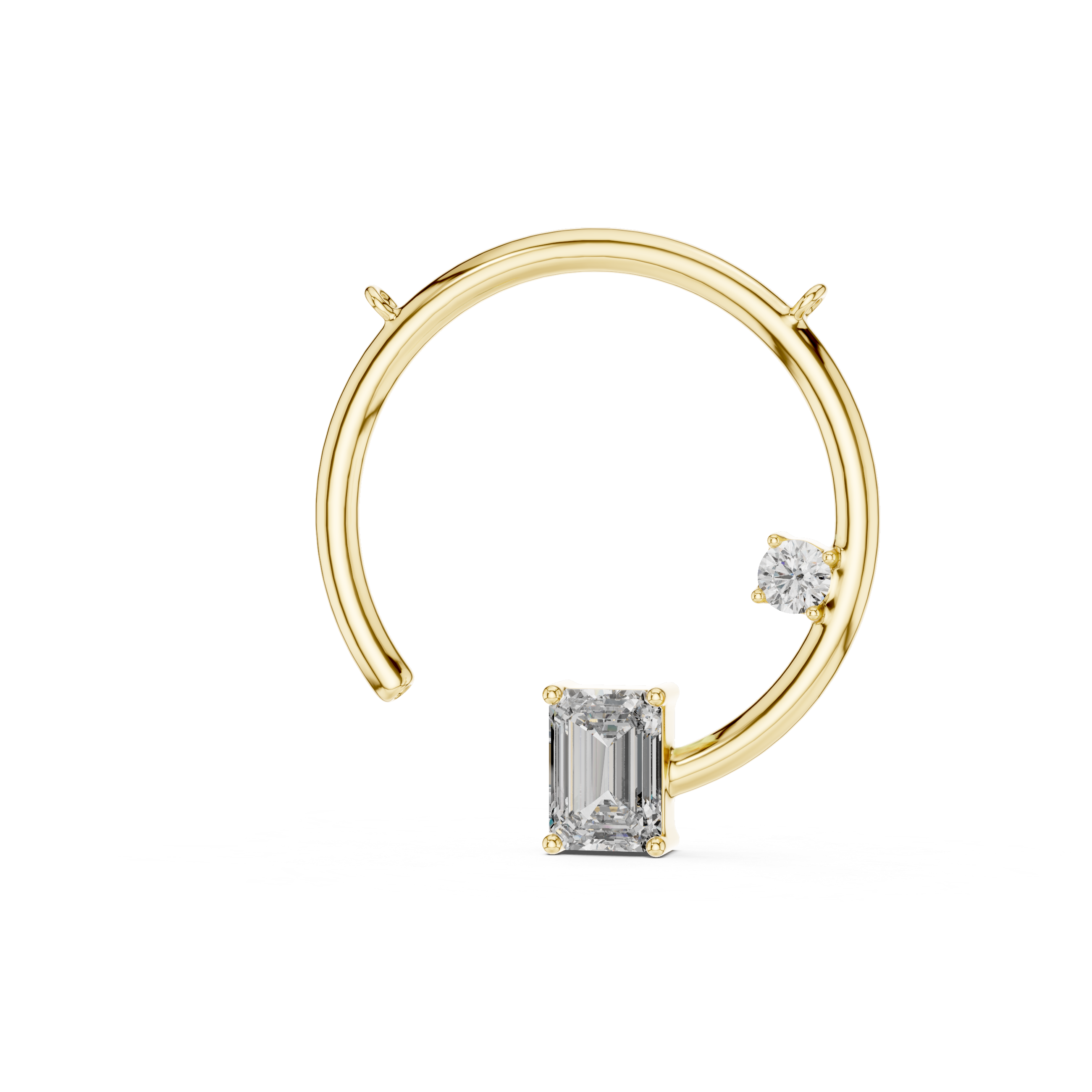 Modern Circle Diamond Pendant