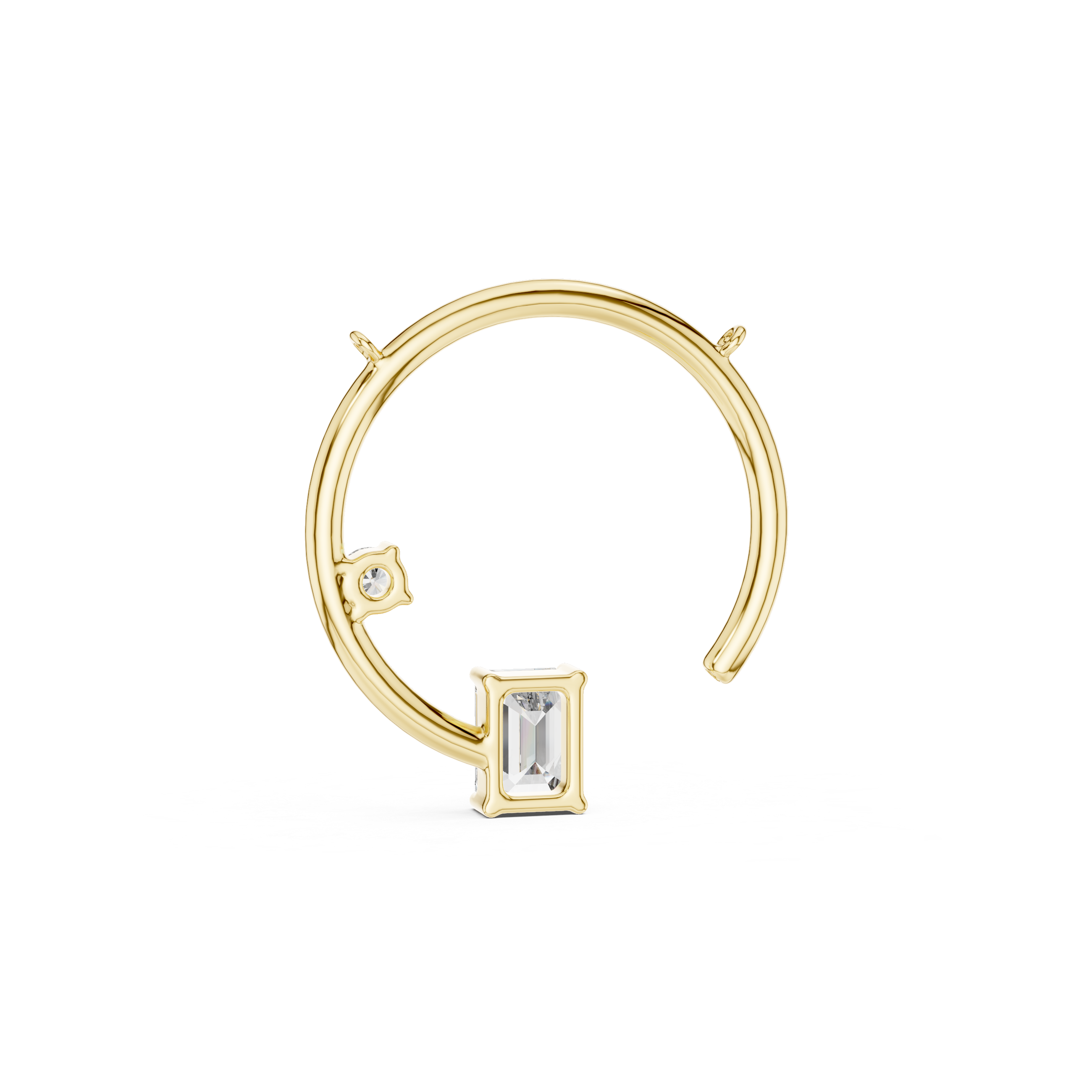 Modern Circle Diamond Pendant