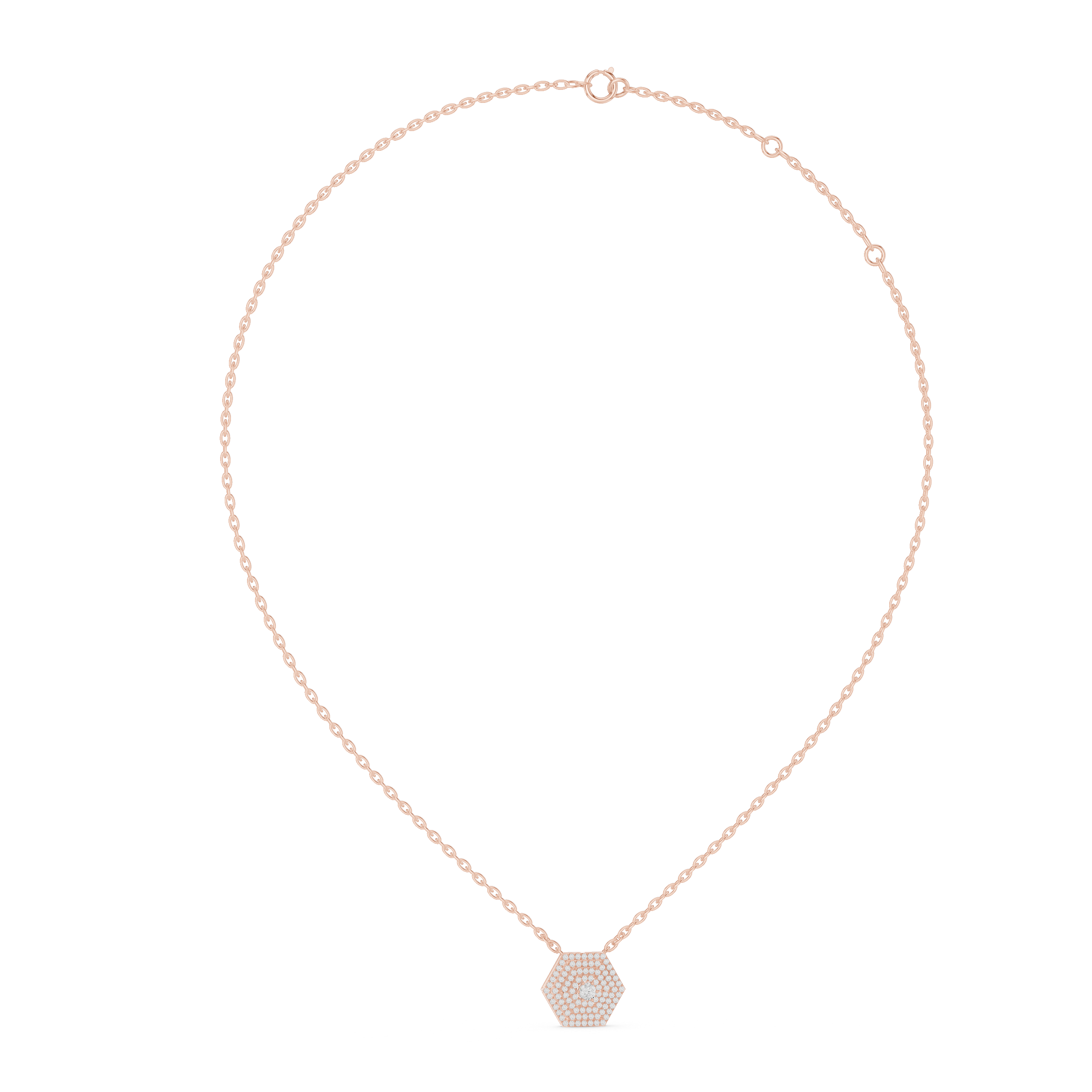 Luxury Hexagon Diamond Pendant