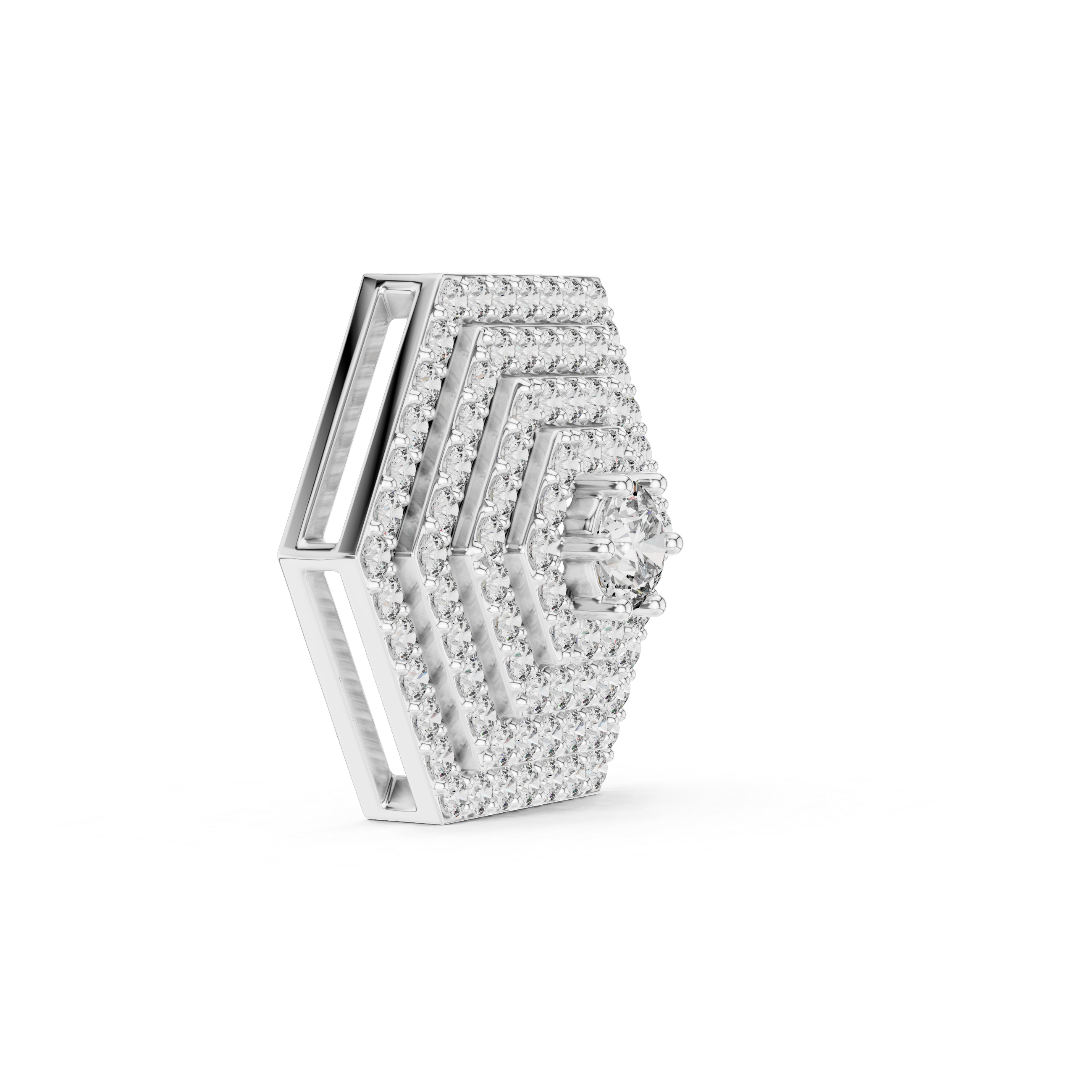 Luxury Hexagon Diamond Pendant