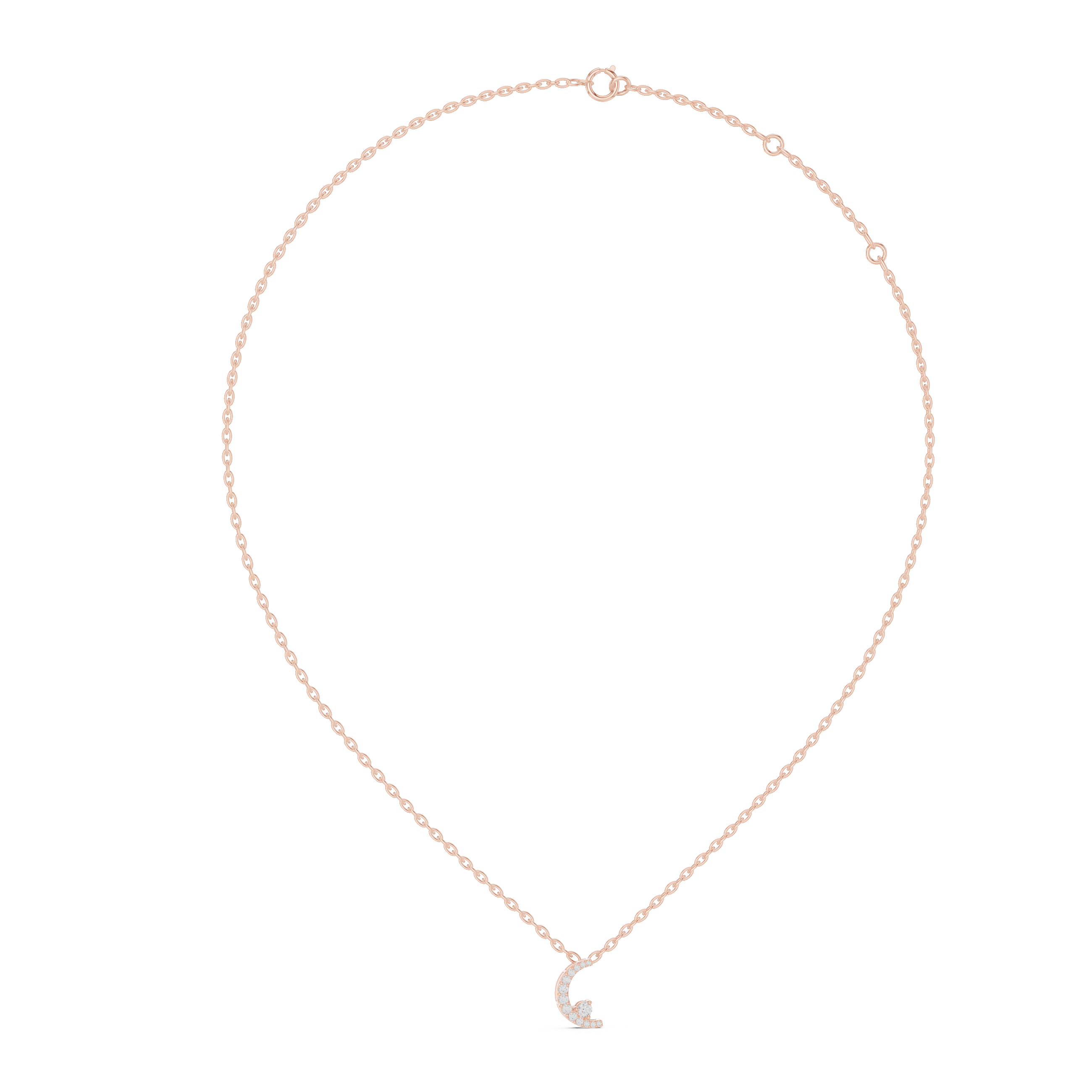 Luxury Crescent Diamond Pendant