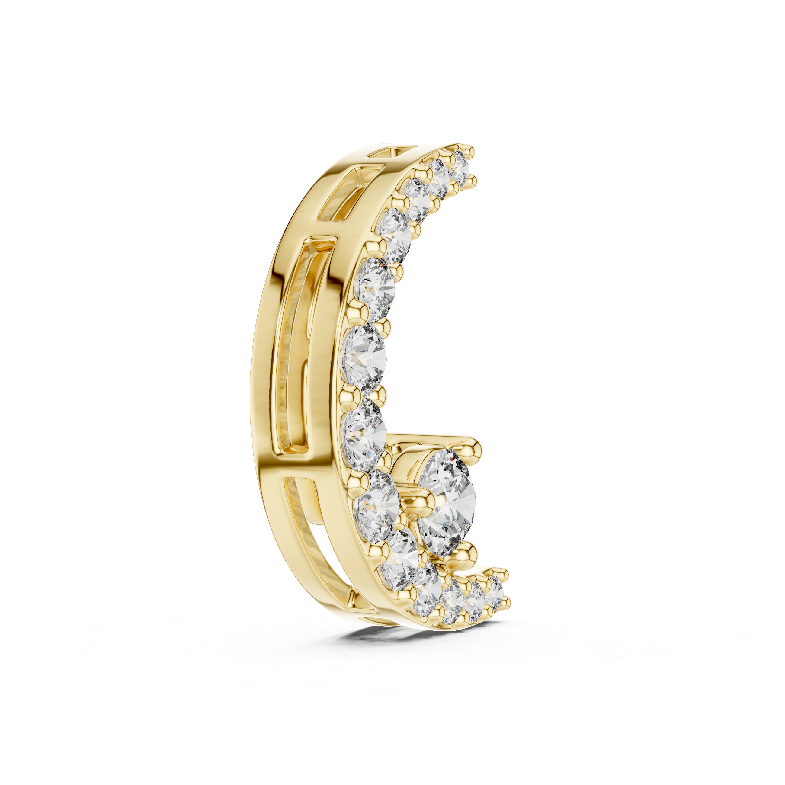 Luxury Crescent Diamond Pendant