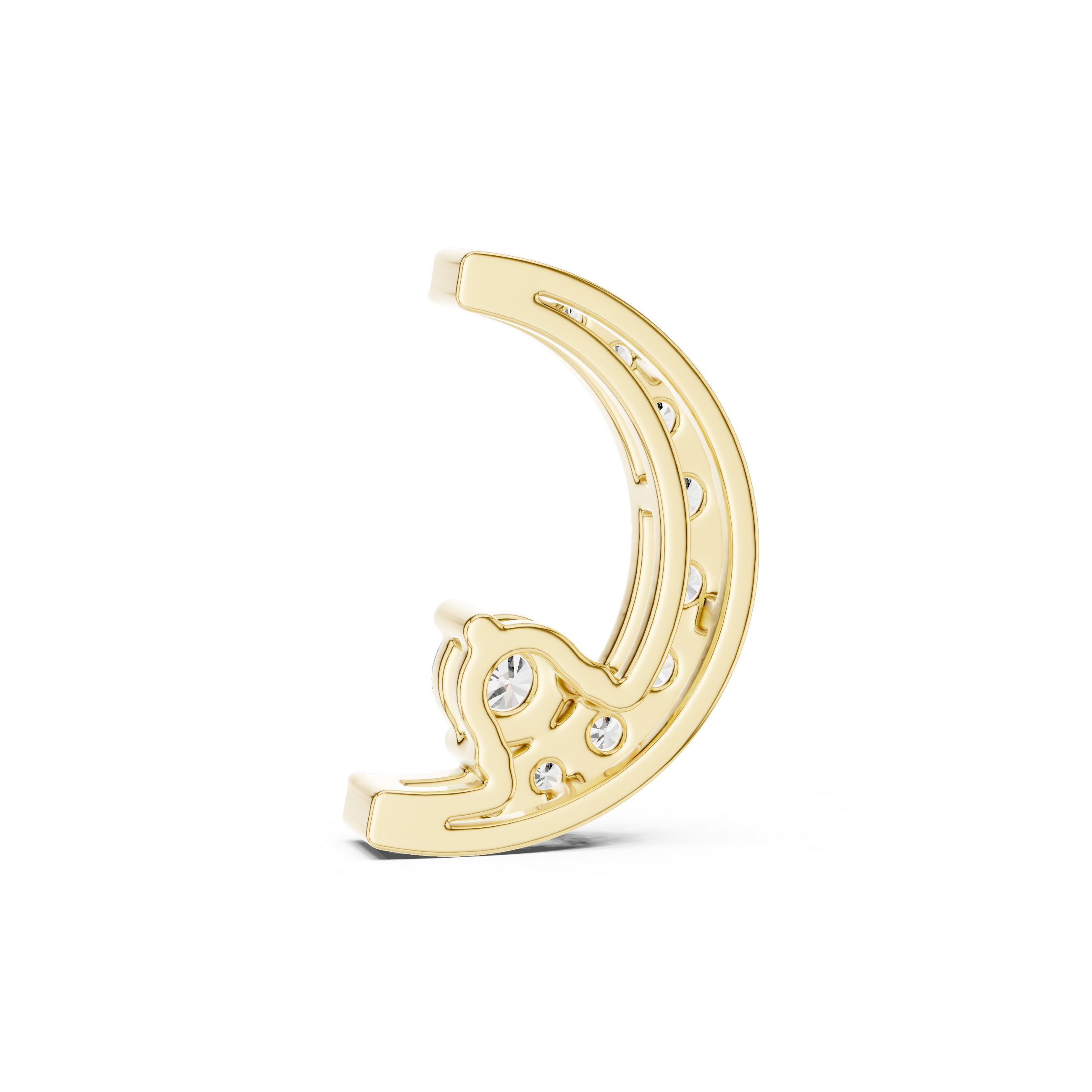 Diamond Crescent Moon Pendant