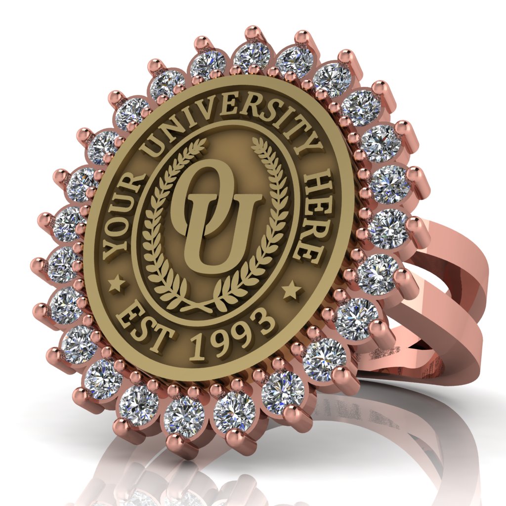 Serku Oval | Knife Edge Band Custom Collage Ring