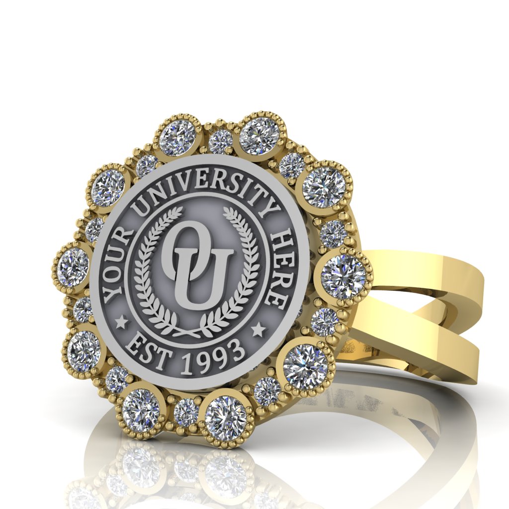 Belgi | Knife Edge Band Custom Collage Ring