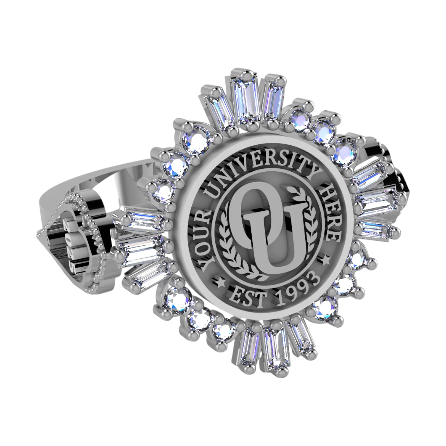 Custom Graduation Ring | Solid Gold & Sterling Silver University Keepsake