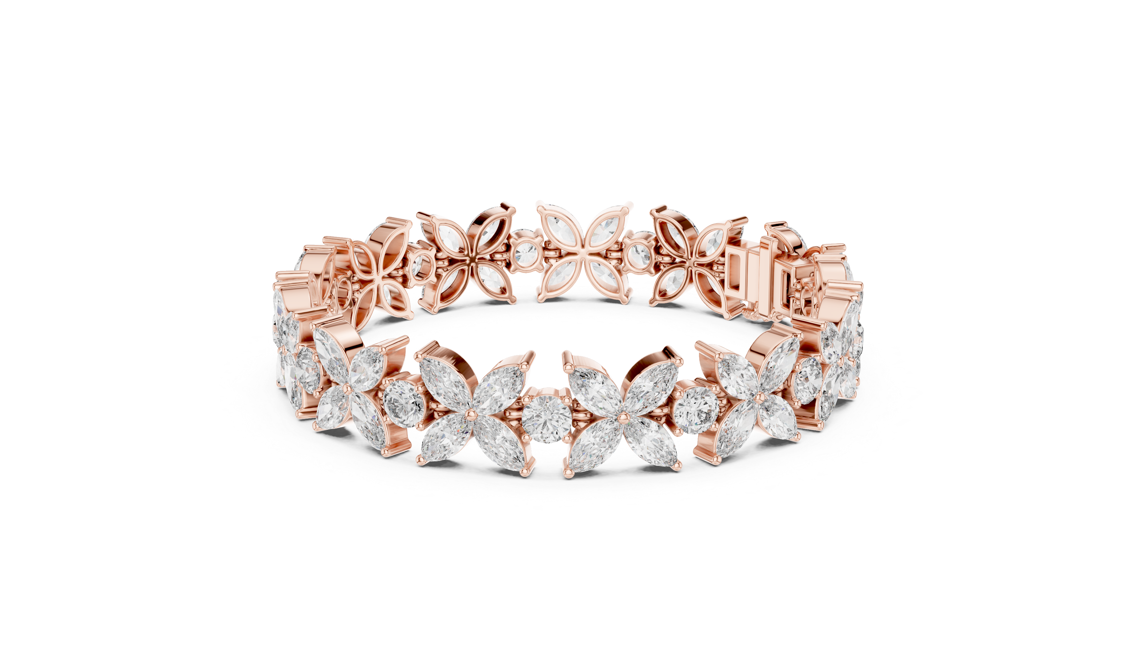Luxury Floral Diamond Bracelet
