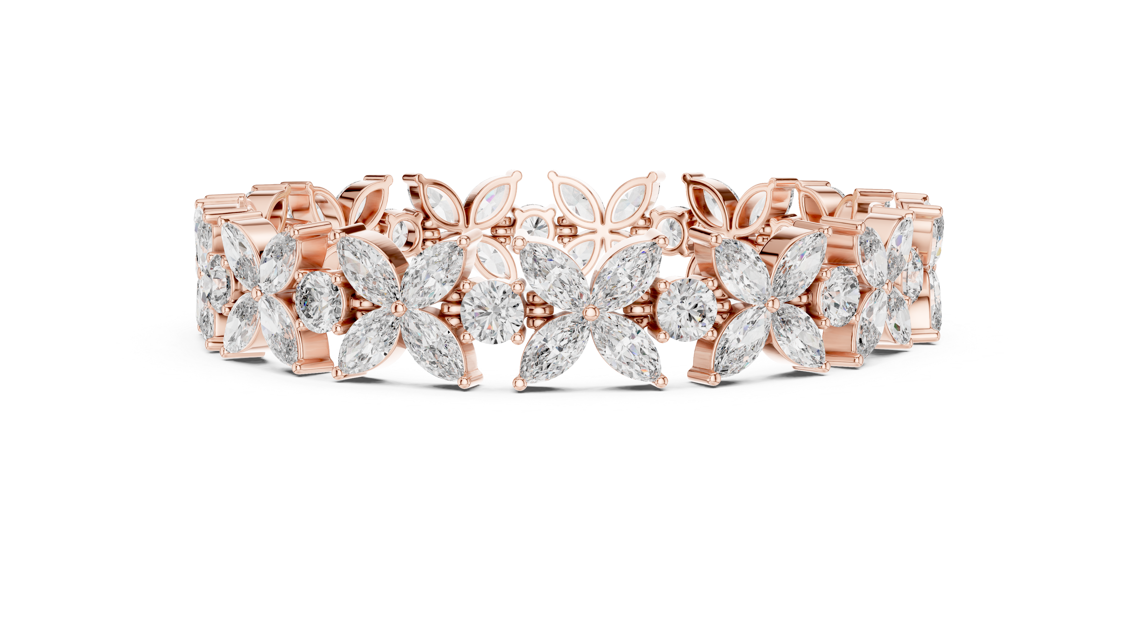 Luxury Floral Diamond Bracelet