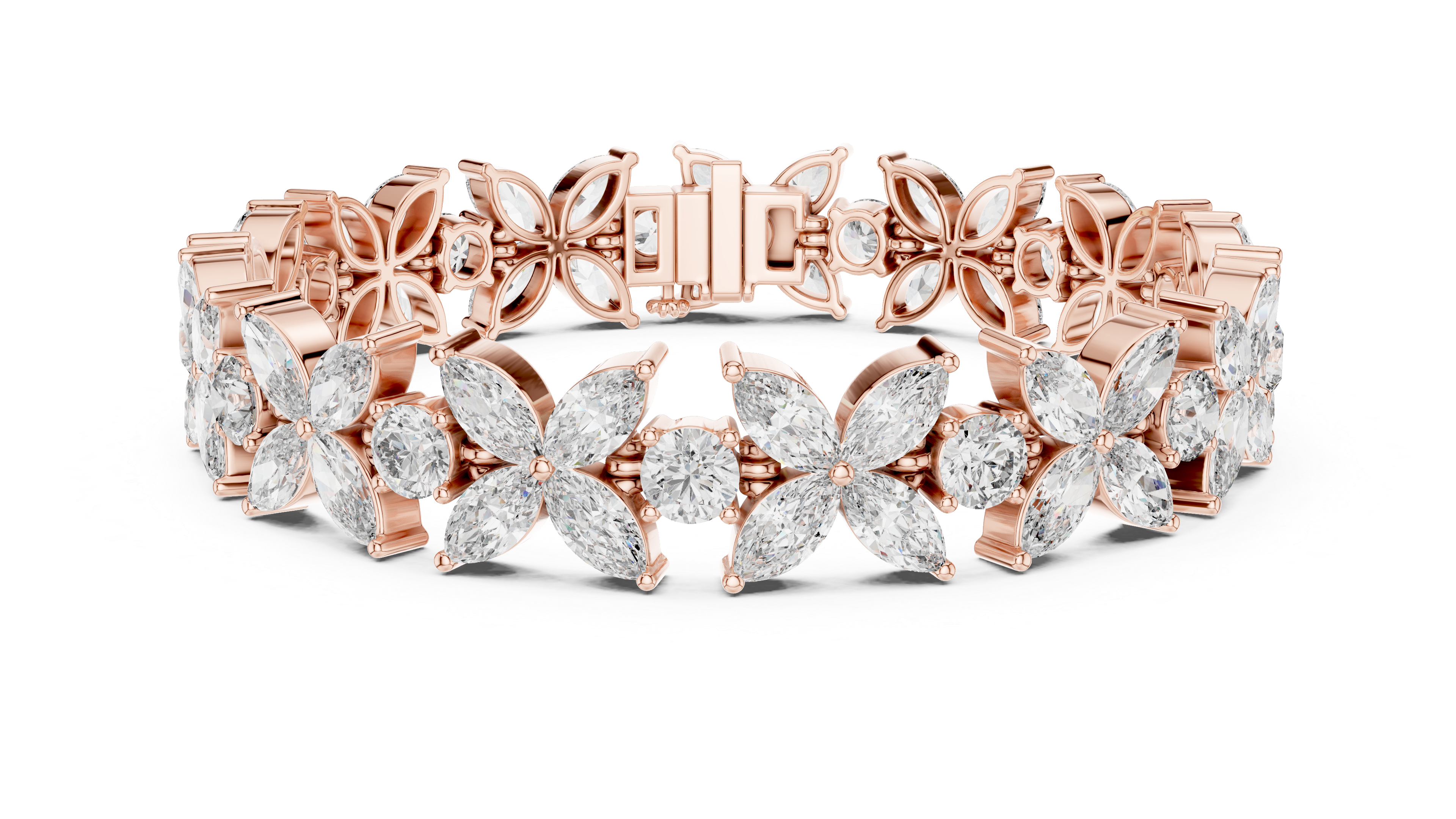Luxury Floral Diamond Bracelet