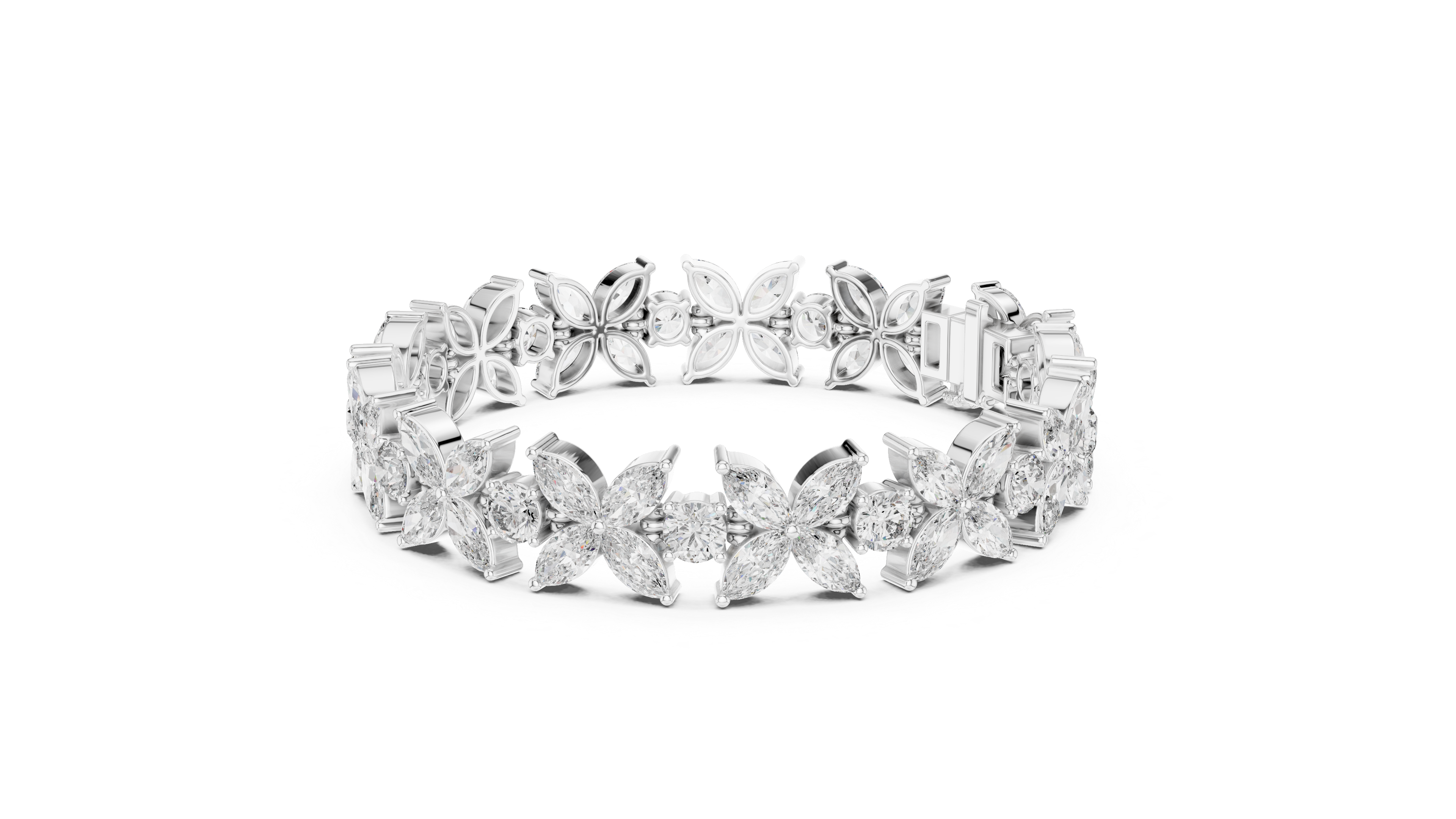 Luxury Floral Diamond Bracelet