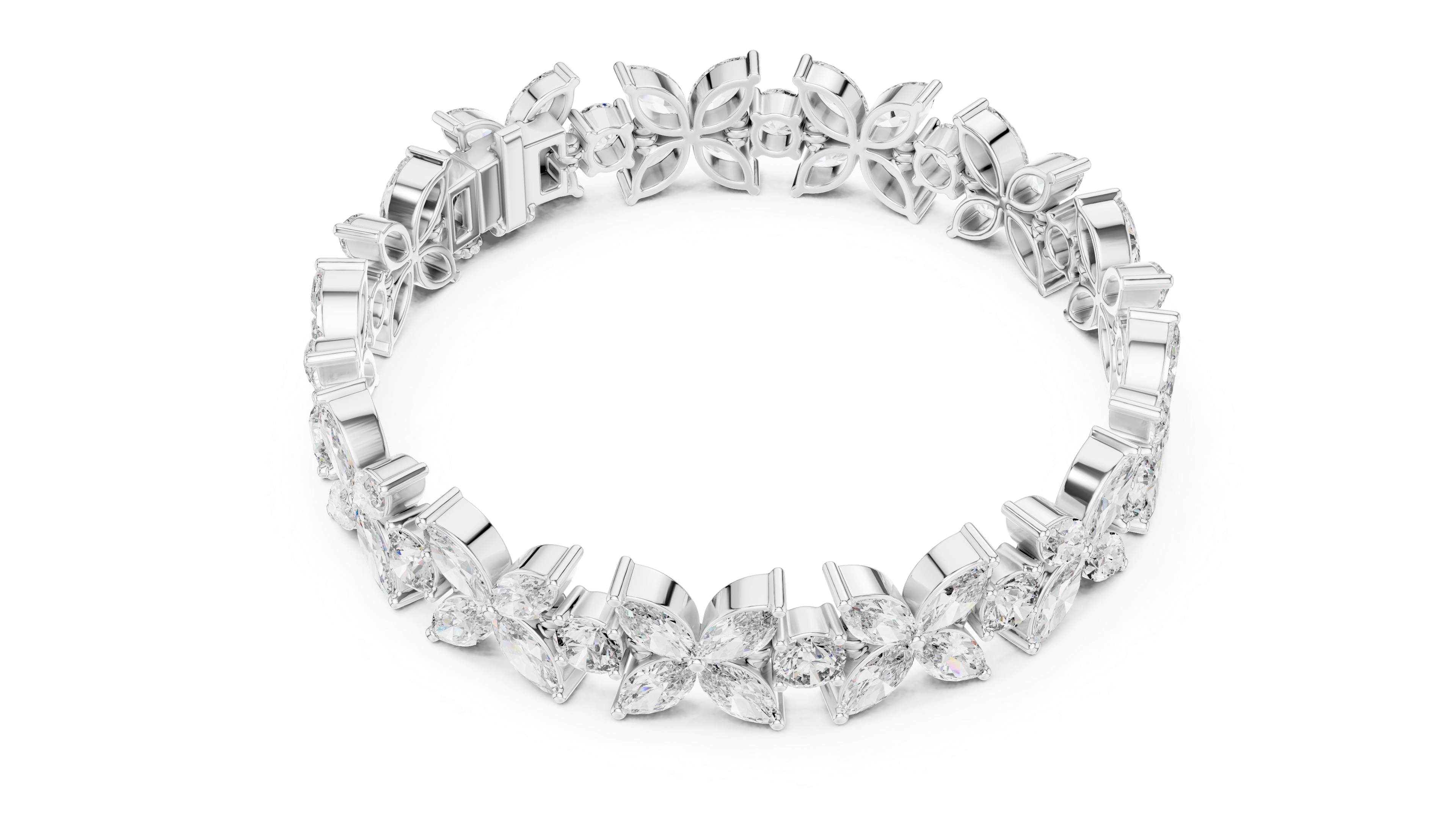 Luxury Floral Diamond Bracelet