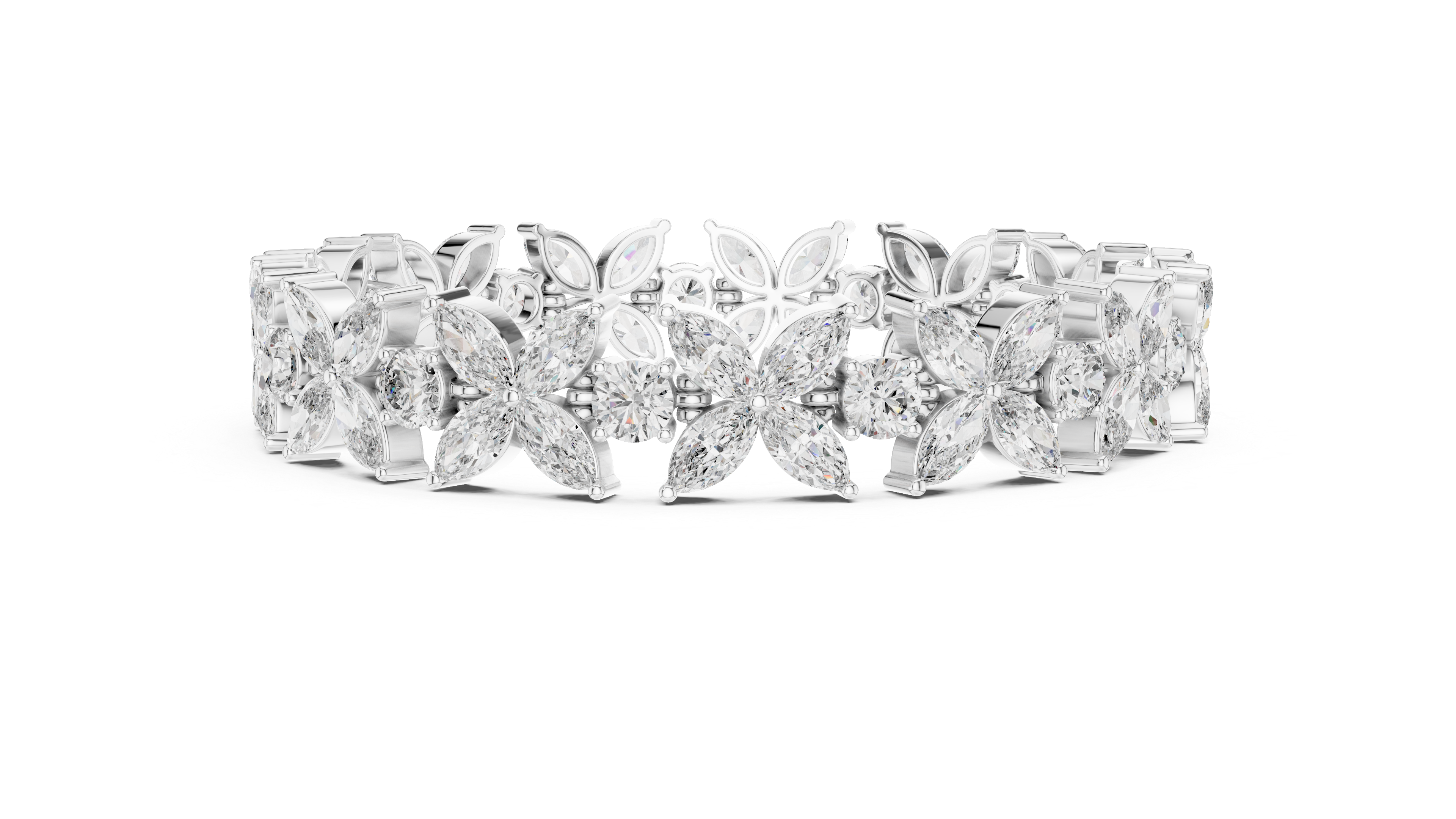 Luxury Floral Diamond Bracelet